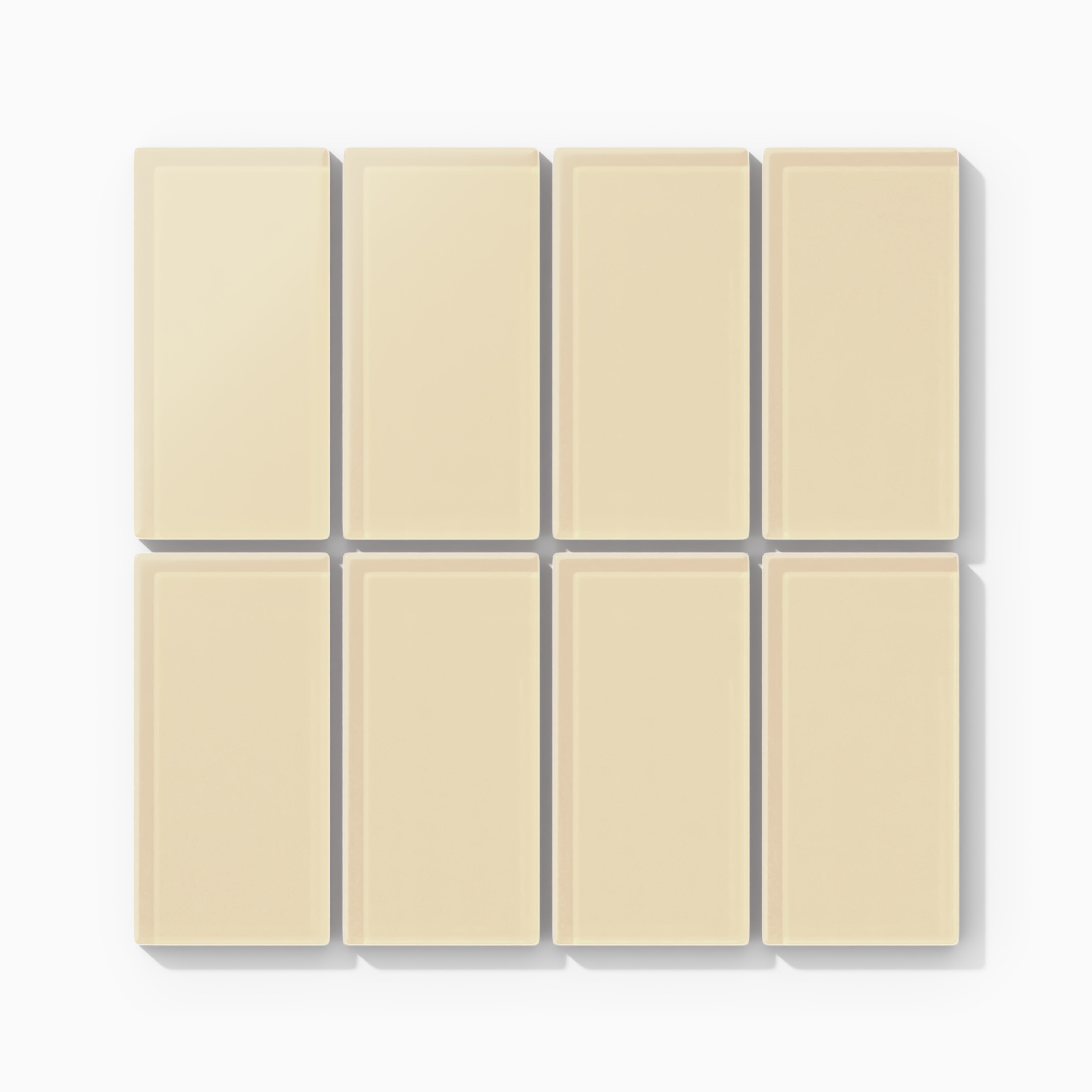 2x4 Straight Set Sheeted Glass Mosaic Tile in Chickadee Matte