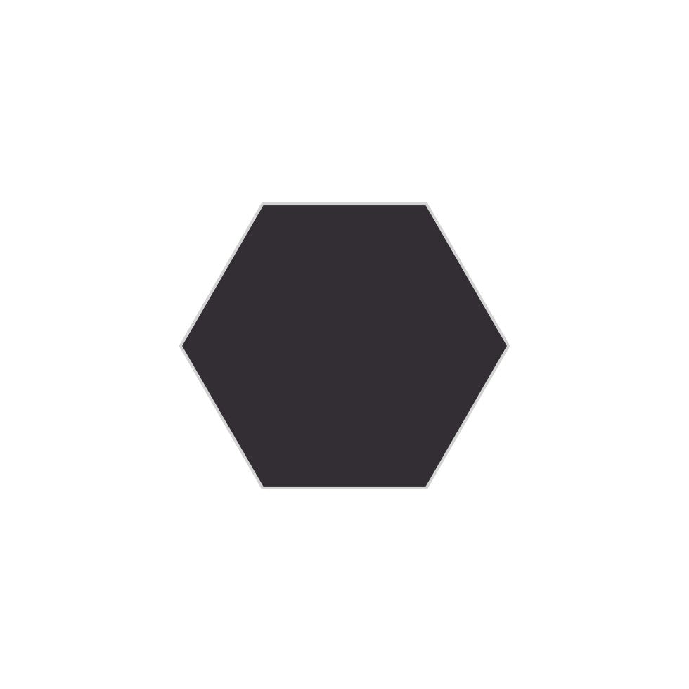 6" Hexagon Original Ceramic Tile in Graphite