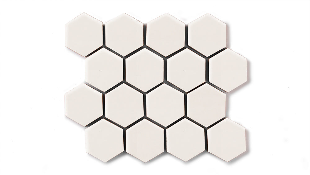 2" Hexagon Sheeted Original Ceramic Mosaic Tile in Feldspar Gloss
