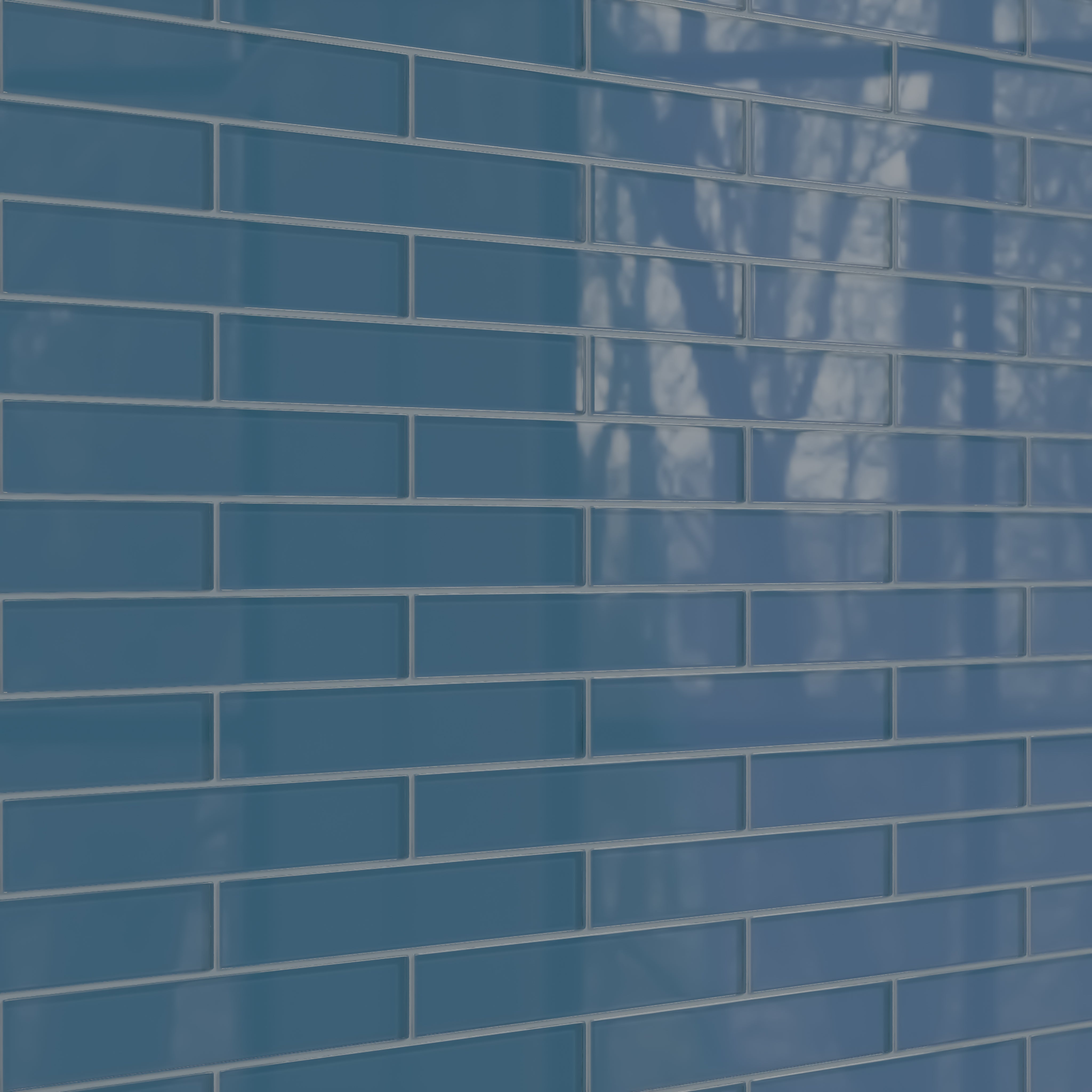2x12 Glass Tile in Blue Jay Gloss