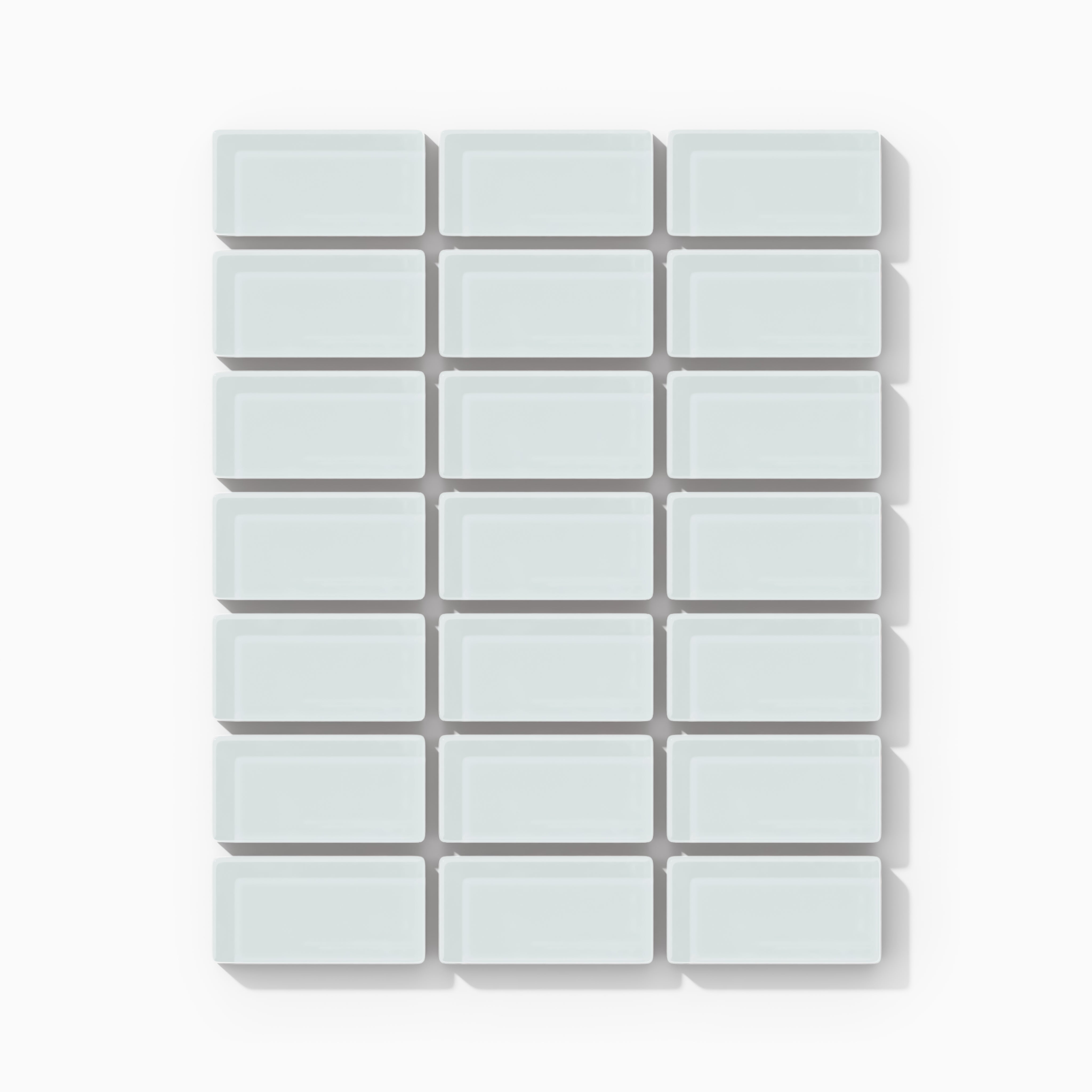 1x2 Straight Set Sheeted Glass Mosaic Tile in Warbler Gloss