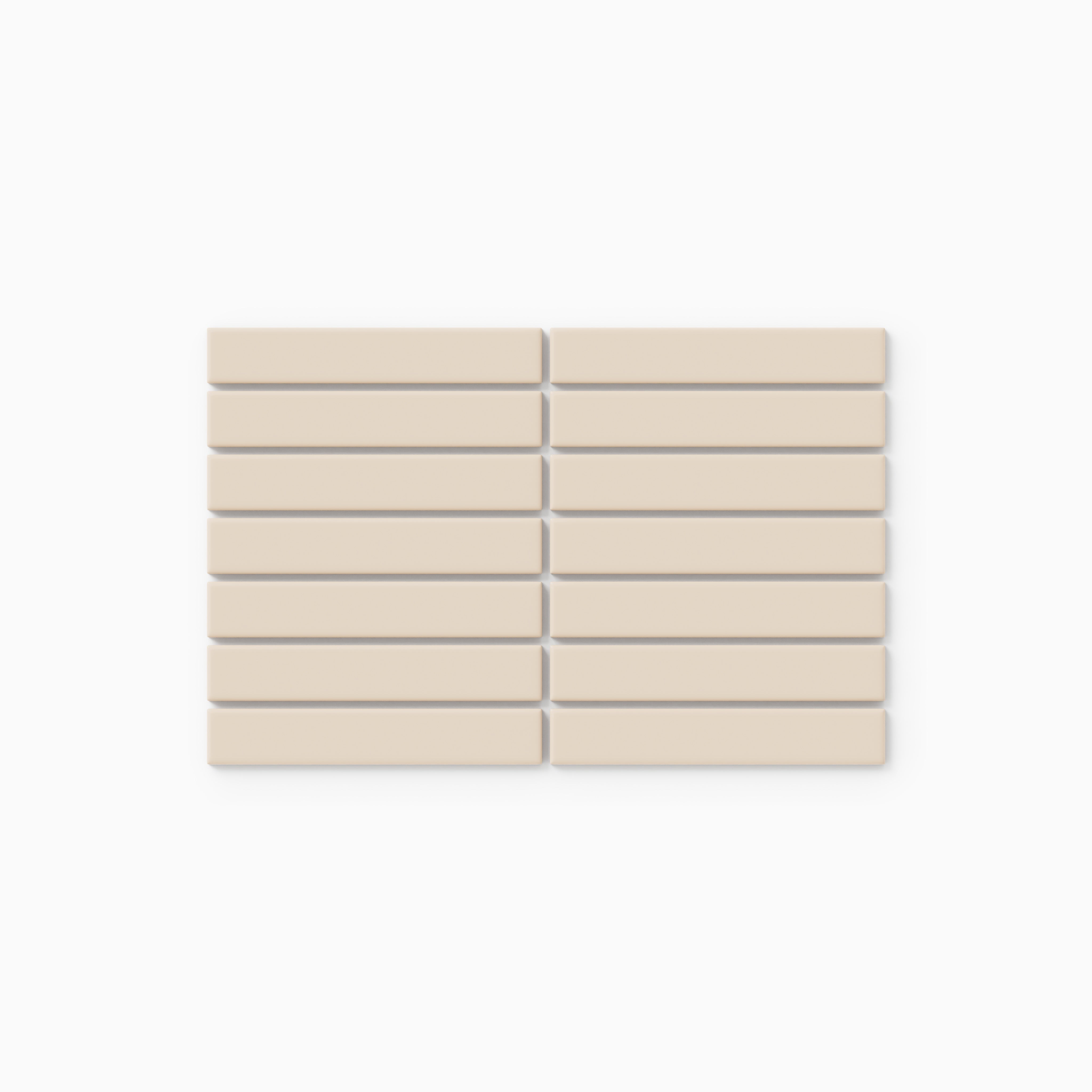 1x6 Straight Set Sheeted Original Ceramic Mosaic Tile in Ivory Gloss
