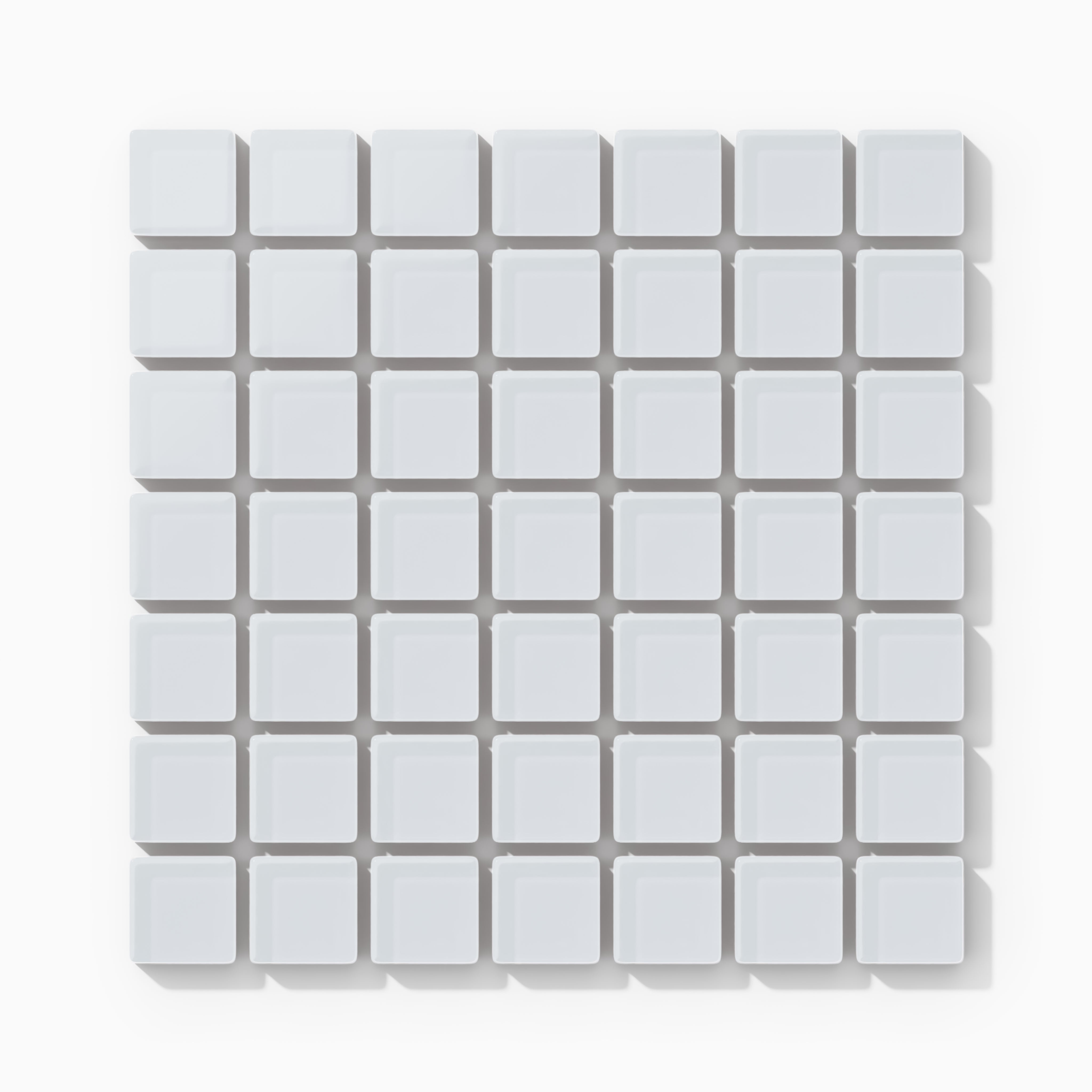 1x1 Straight Set Sheeted Glass Mosaic Tile in Snowy Owl Matte