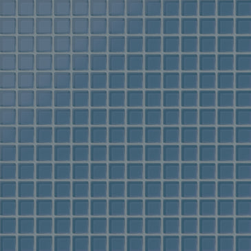 1x1 Straight Set Sheeted Glass Mosaic Tile in Blue Jay Matte