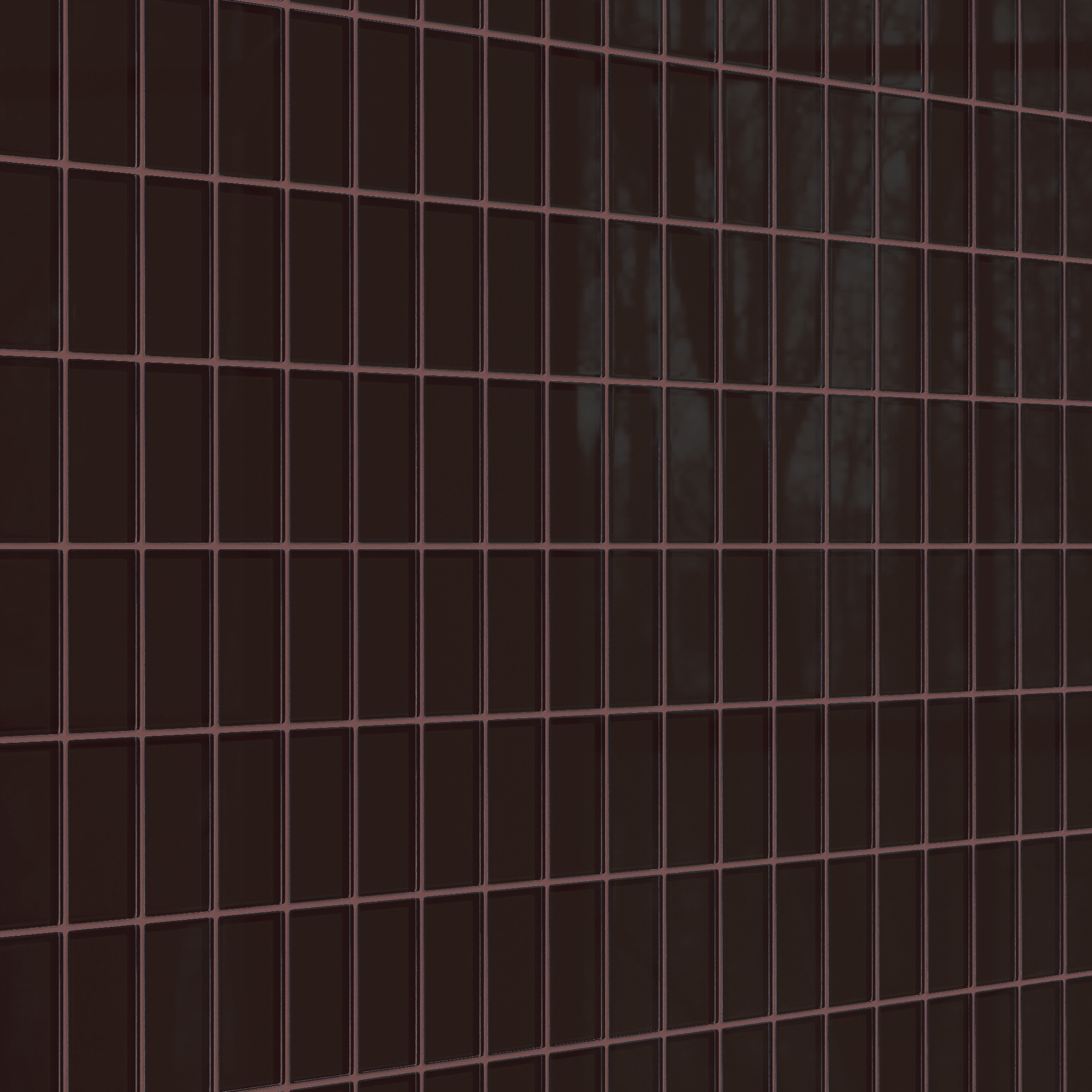 2x4 Straight Set Sheeted Glass Mosaic Tile in Nighthawk Gloss