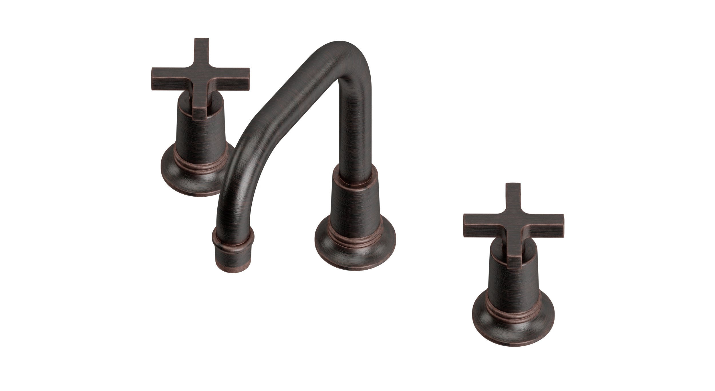 Emerson Two Handle Deck Mount Squaretop Lavatory Faucet with Classic Cross Handles in Antique Bronze