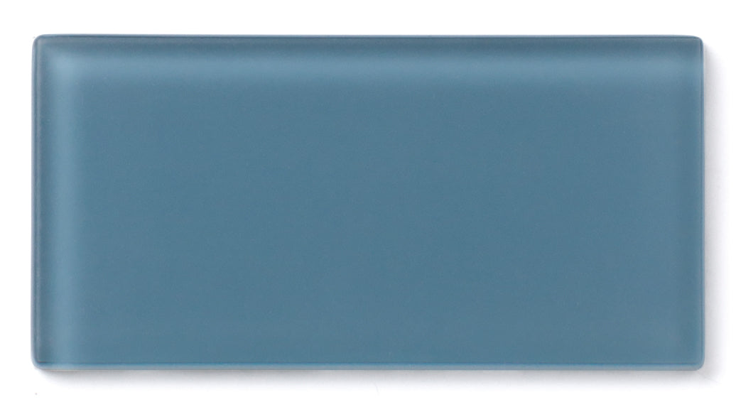 1x4 Herringbone Sheeted Glass Mosaic Tile in Blue Jay Matte