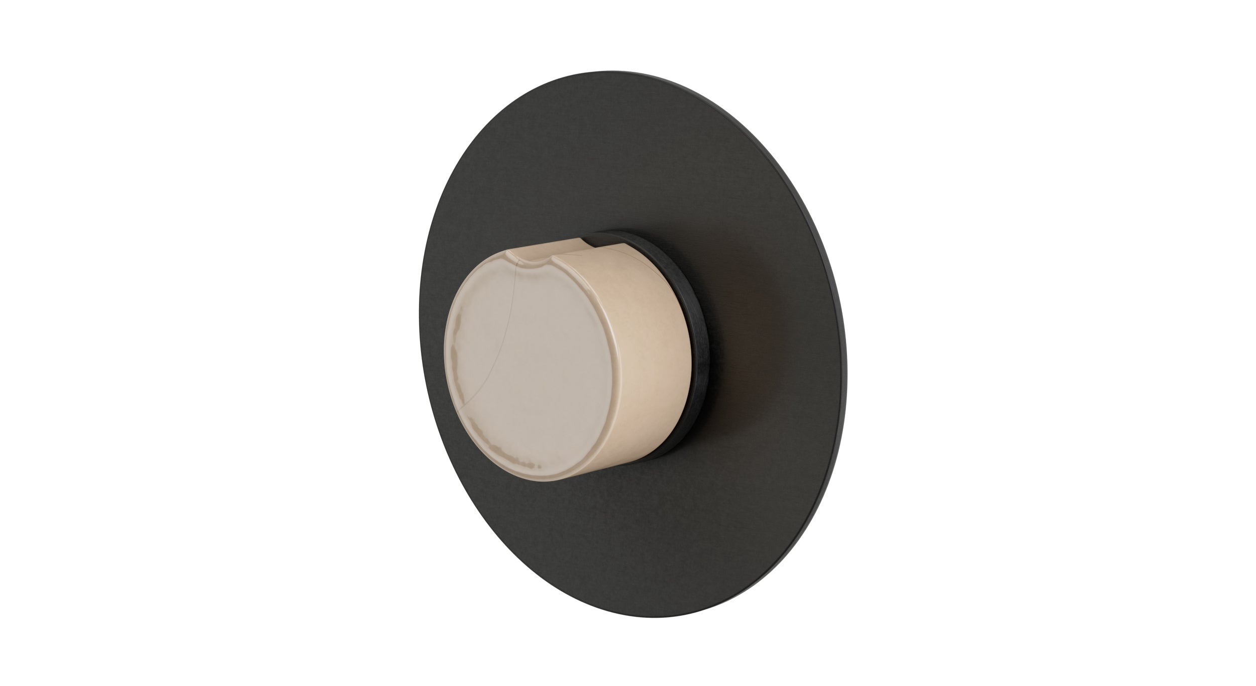 Foundry One Handle Wall Mount Shower Trim with Groove Ceramic Knob Handle in Blackened Nickel