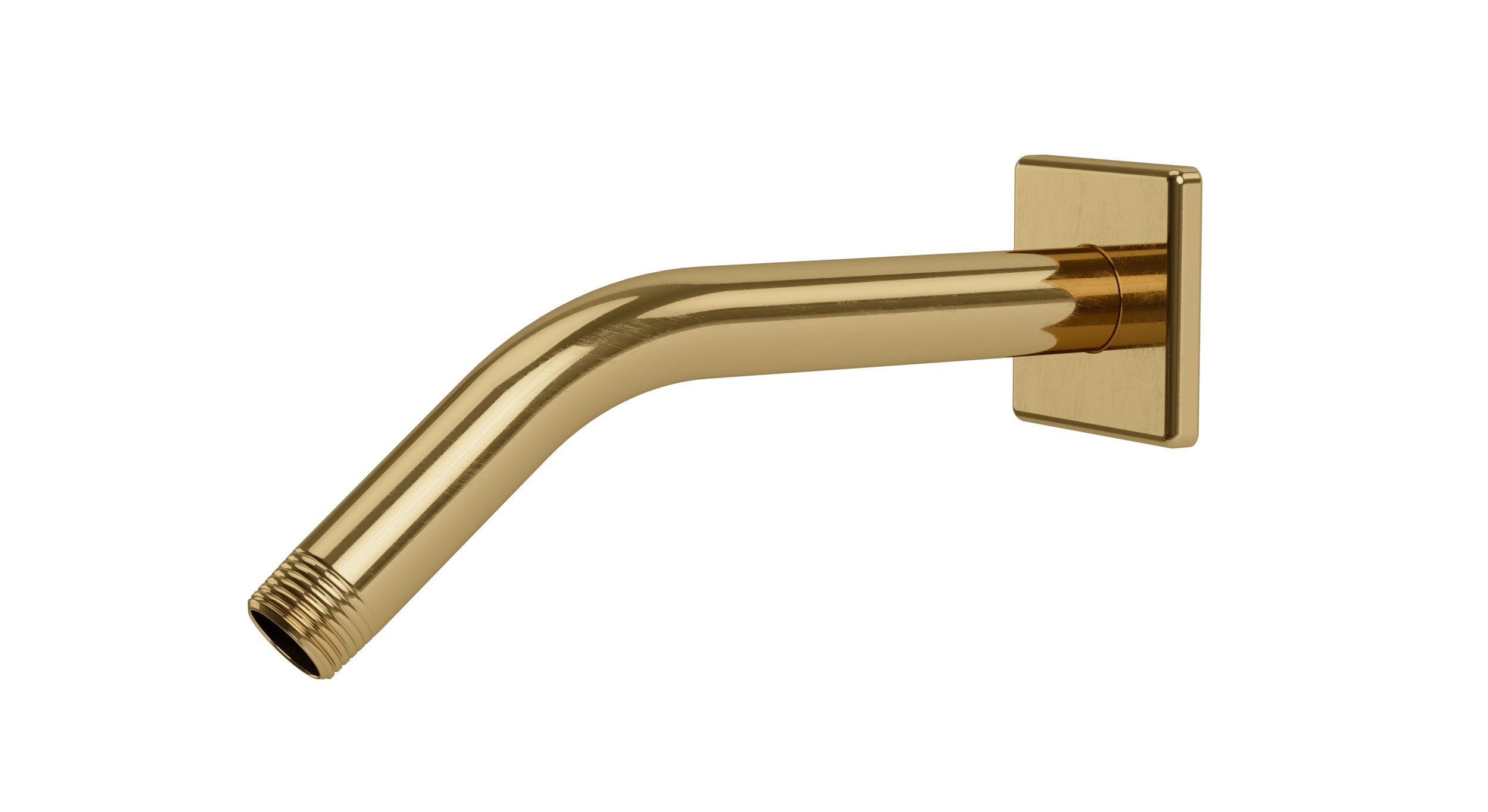Flatiron 45-Degree 8" Shower Arm with Flange in Uncoated Polished Brass