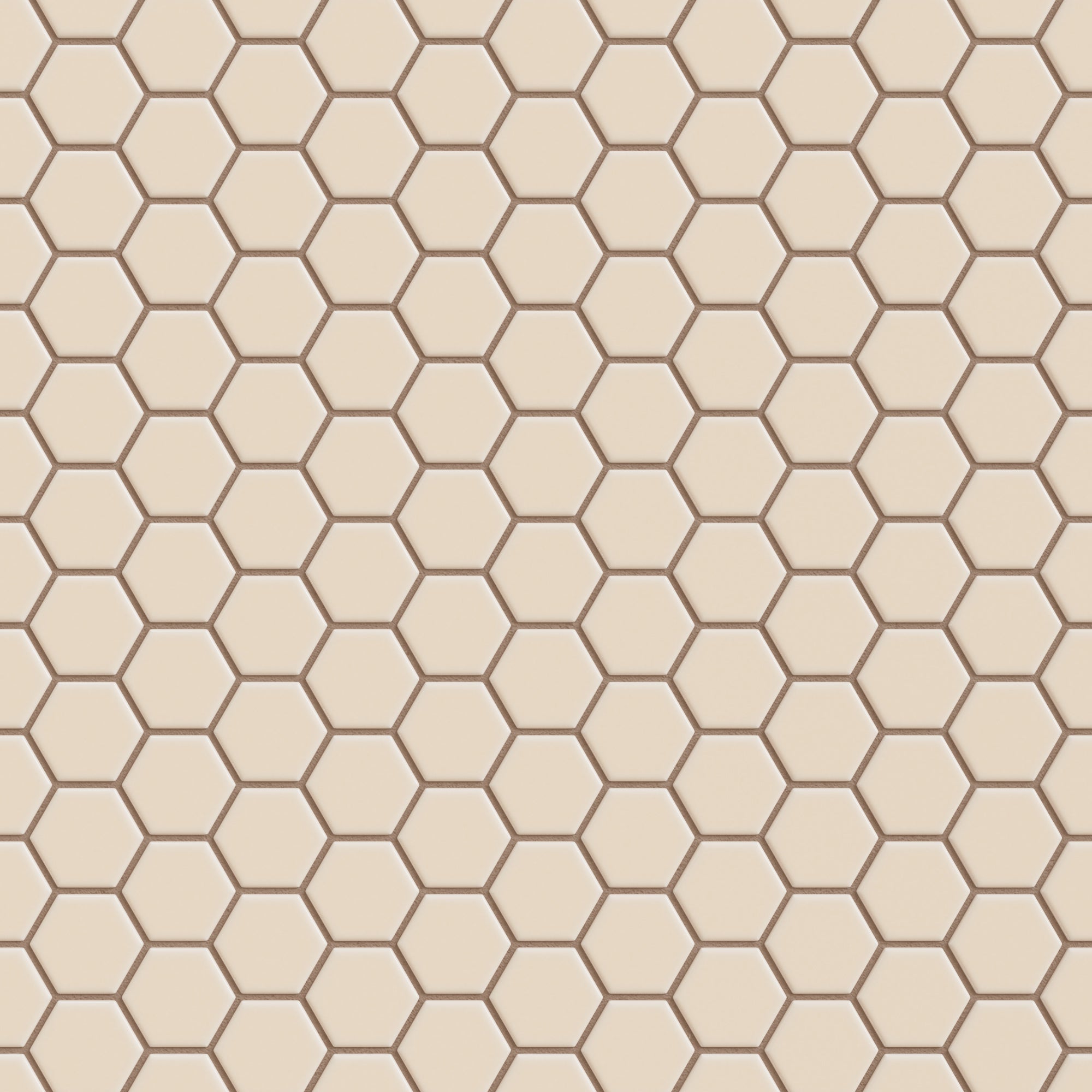 1" Hexagon Sheeted Original Ceramic Mosaic Tile in Tumbleweed Gloss