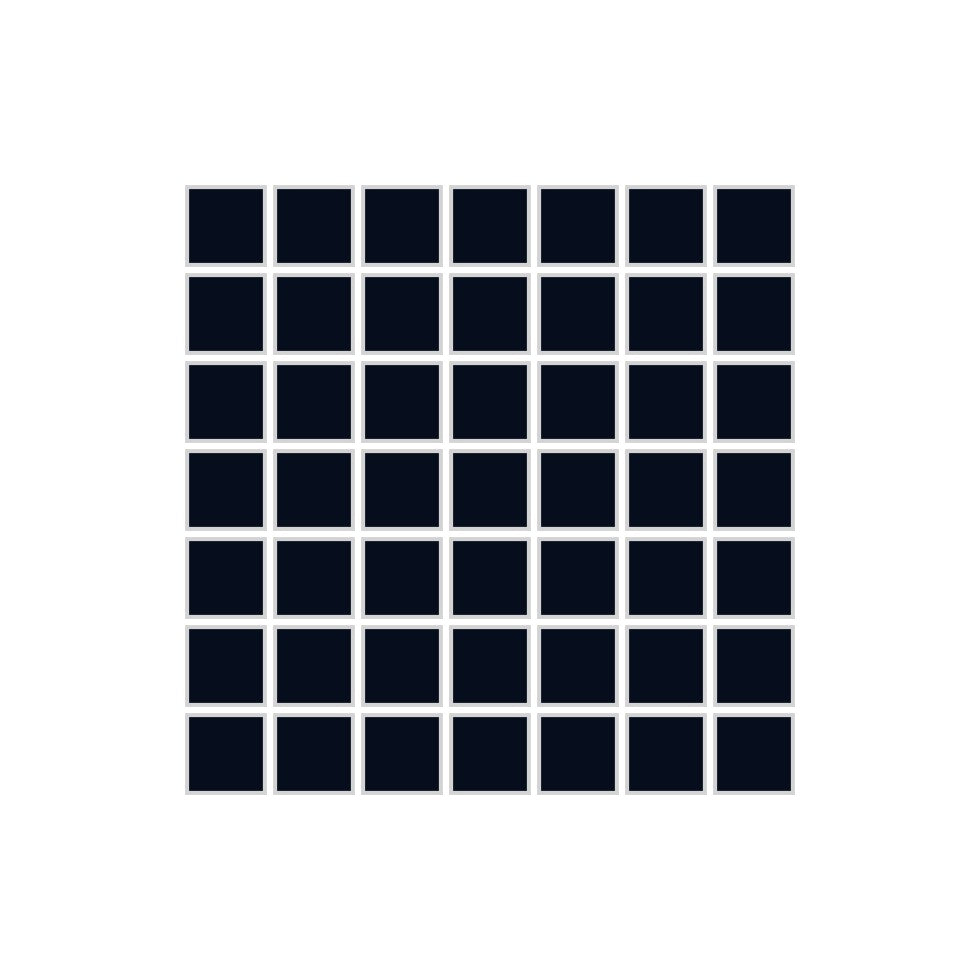 1x1 Straight Set Sheeted Original Ceramic Mosaic Tile in Navy Blue Matte