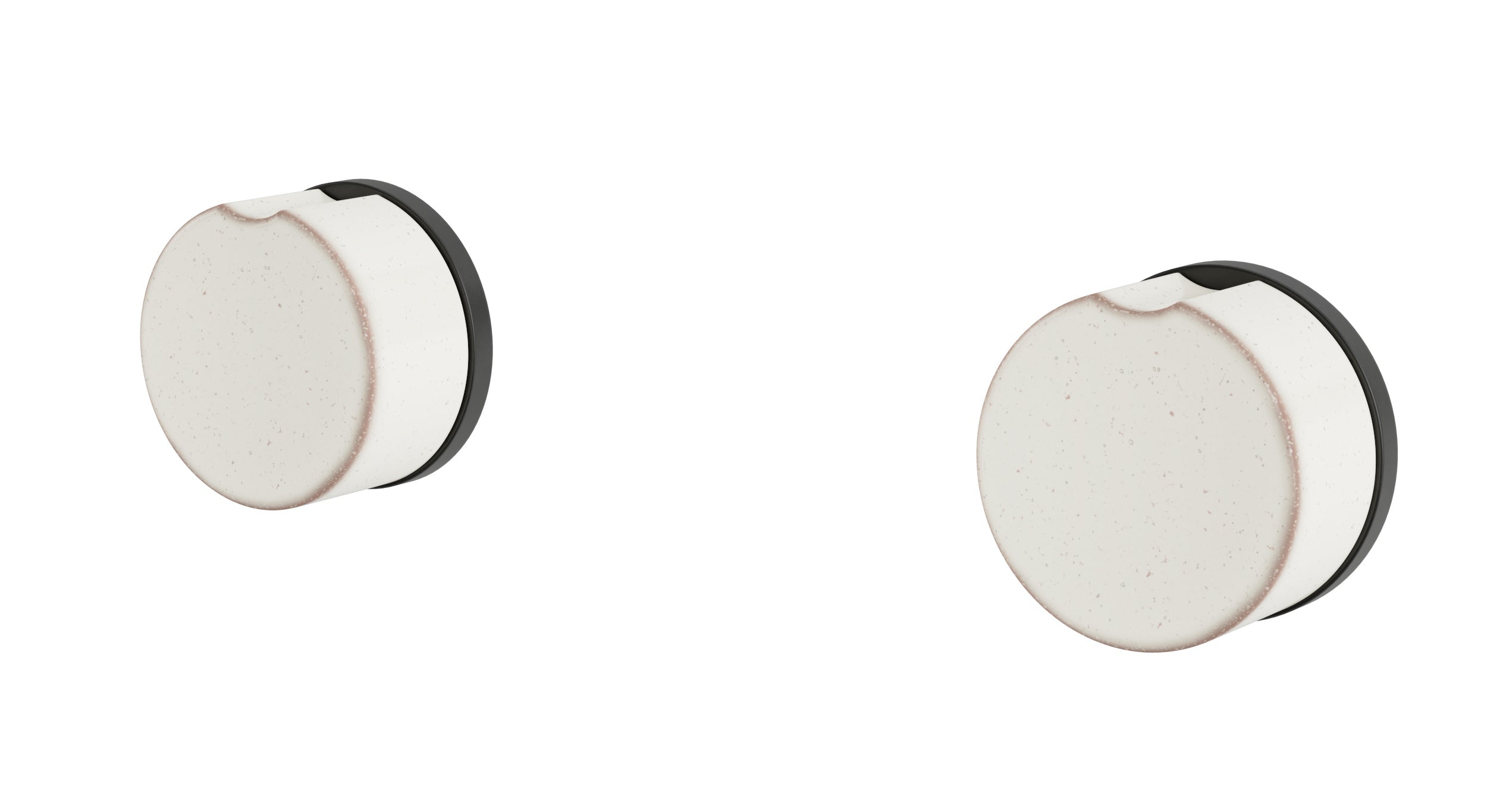 Foundry Two Handle Wall Mount Bath Trim with Groove Ceramic Knob Handles in Oil Rubbed Bronze