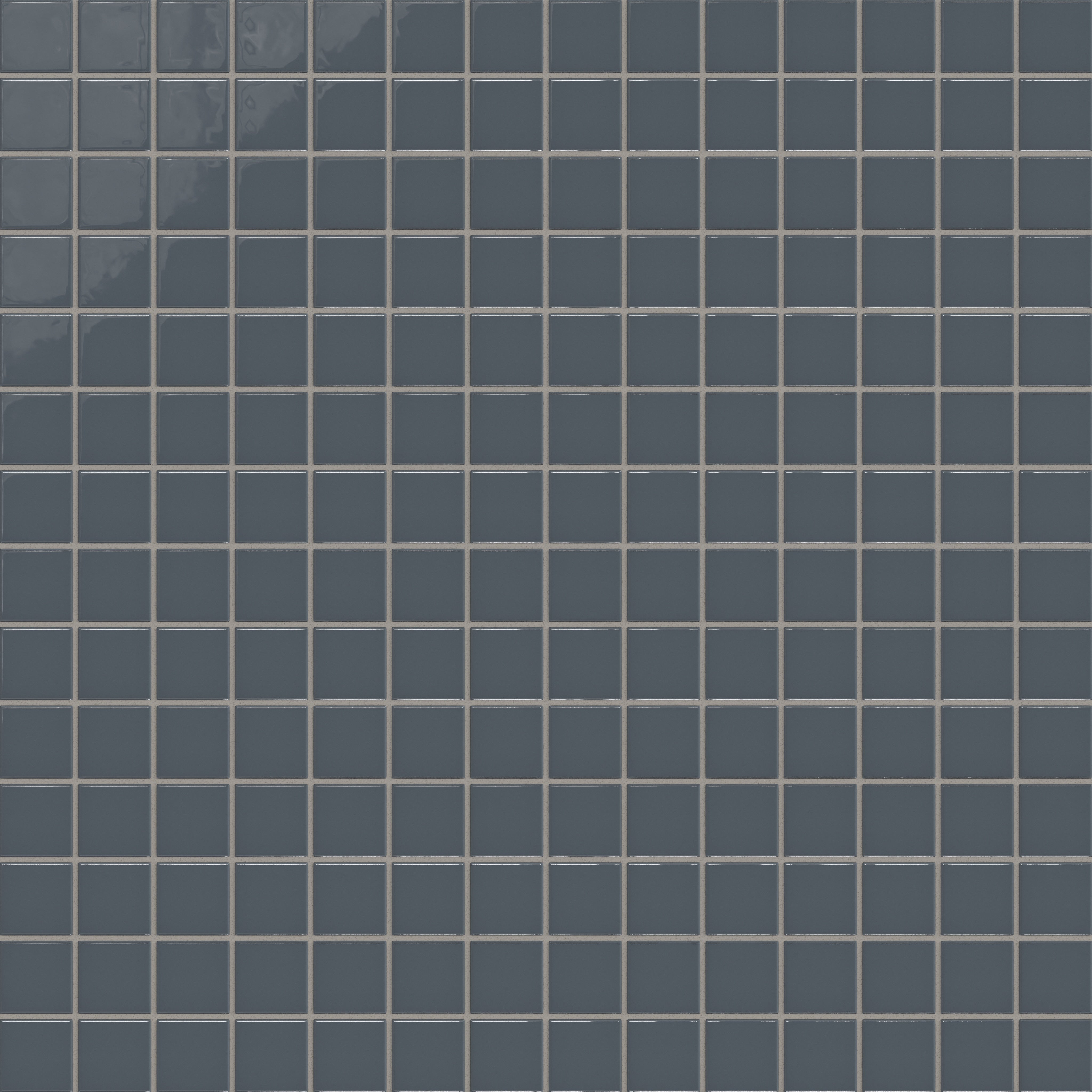 2x2 Straight Set Sheeted Natural Press Ceramic Mosaic Tile in Indigo Gloss