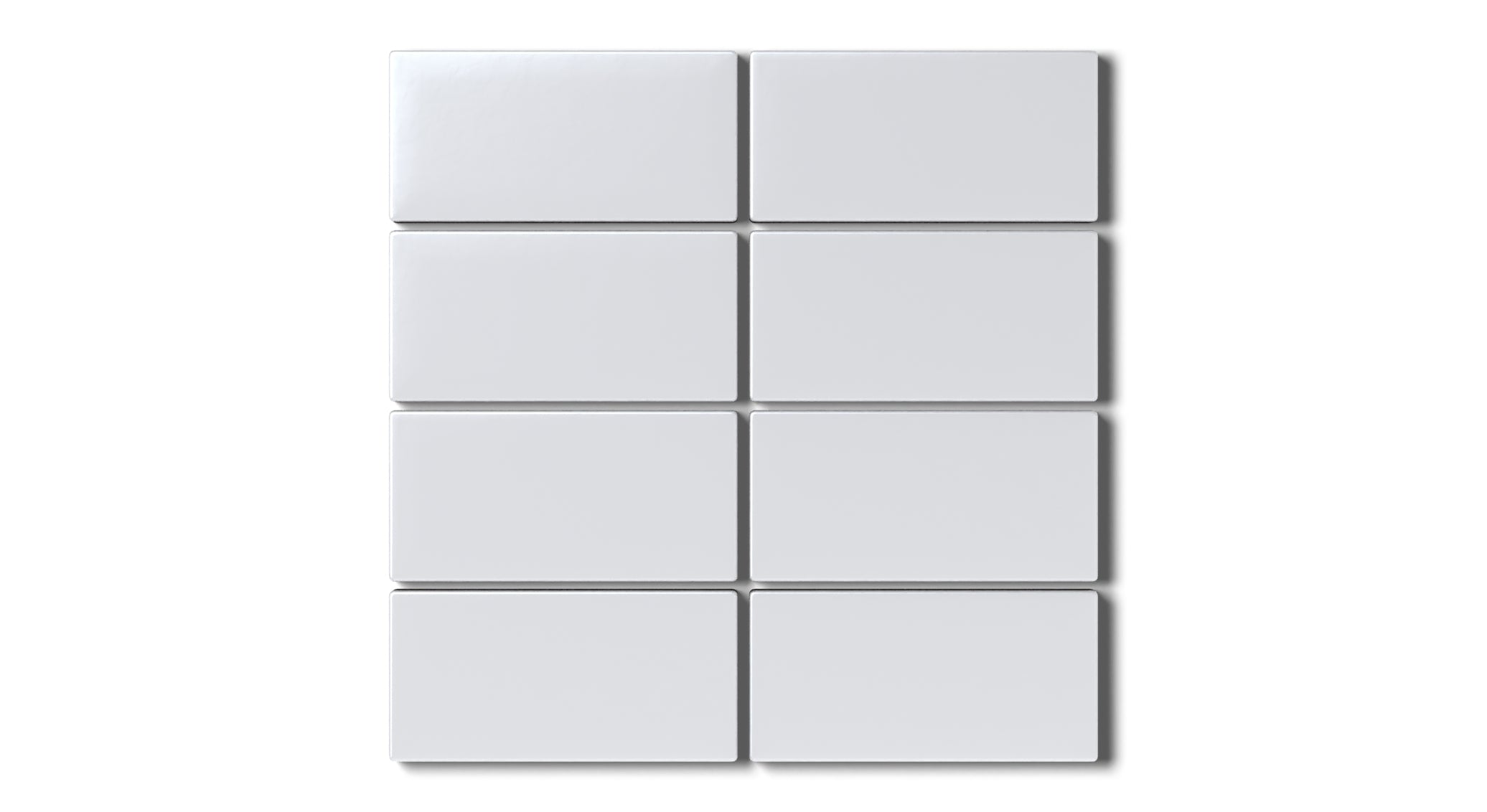 2x4 Straight Set Sheeted Natural Press Ceramic Mosaic Tile in Tin Oxide Matte