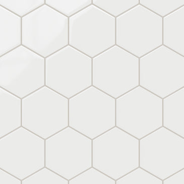 6" Hexagon Original Ceramic Tile in Calcite Gloss