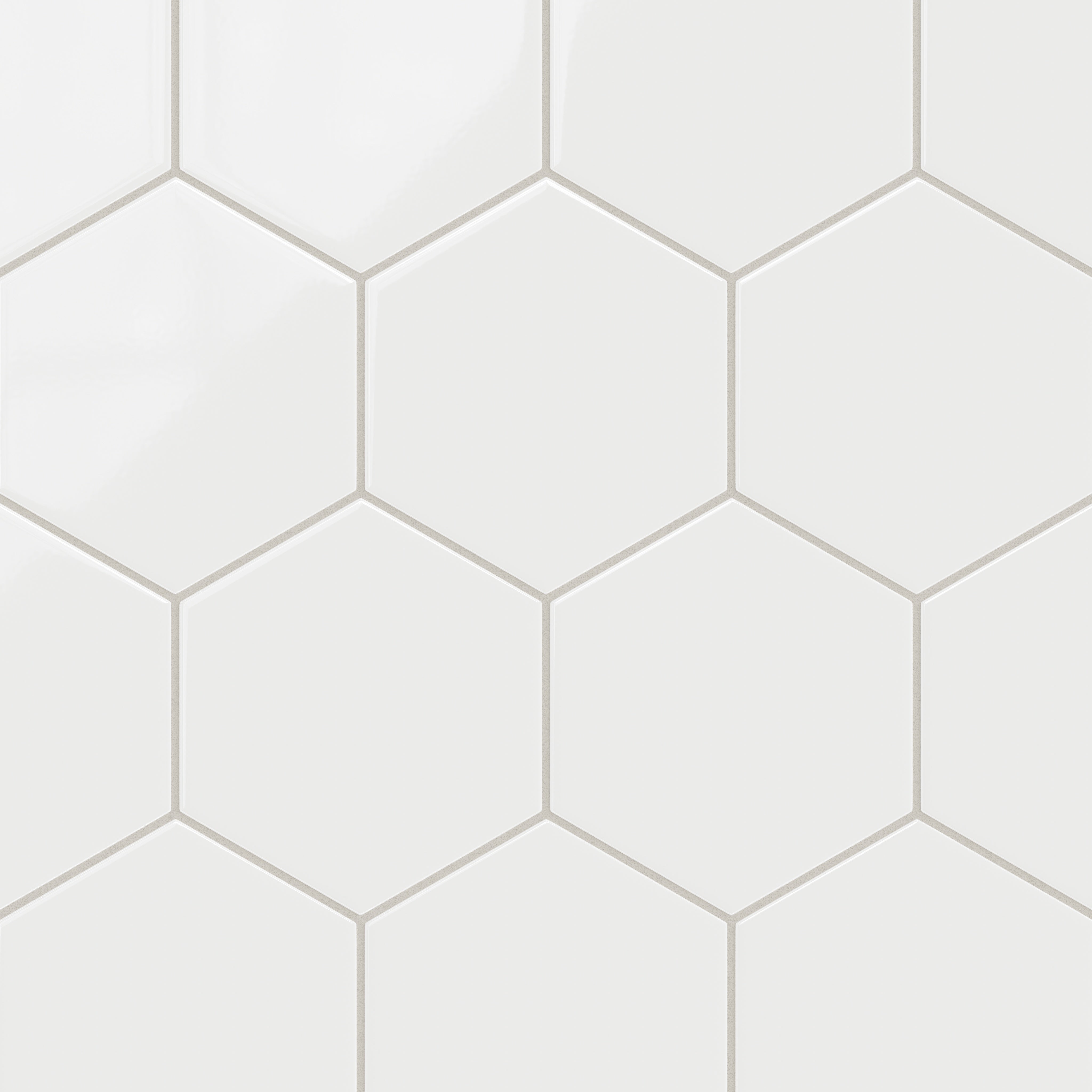8" Hexagon Original Ceramic Tile in Calcite Gloss
