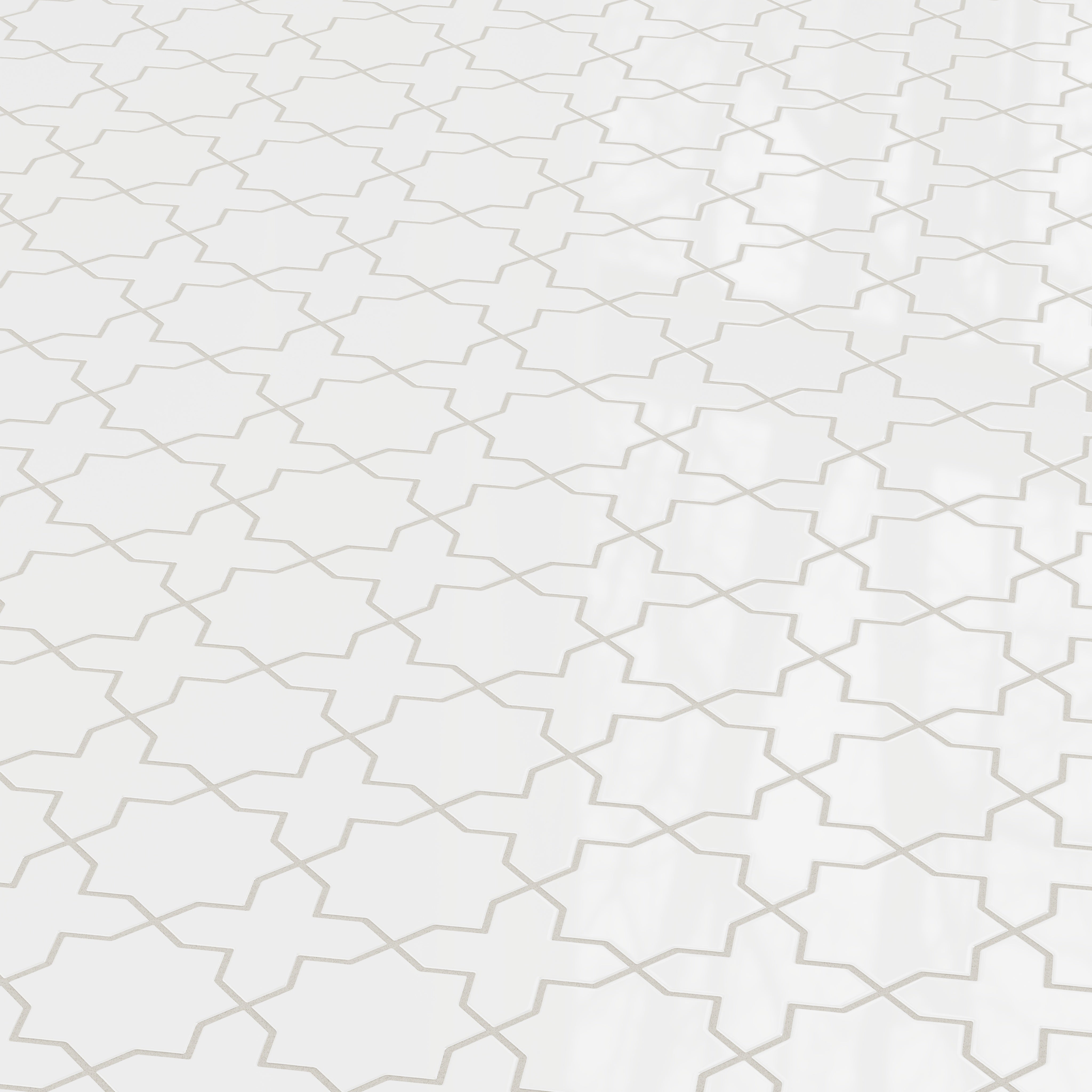 Mini Star & Cross Original Ceramic Tile in Calcite Gloss