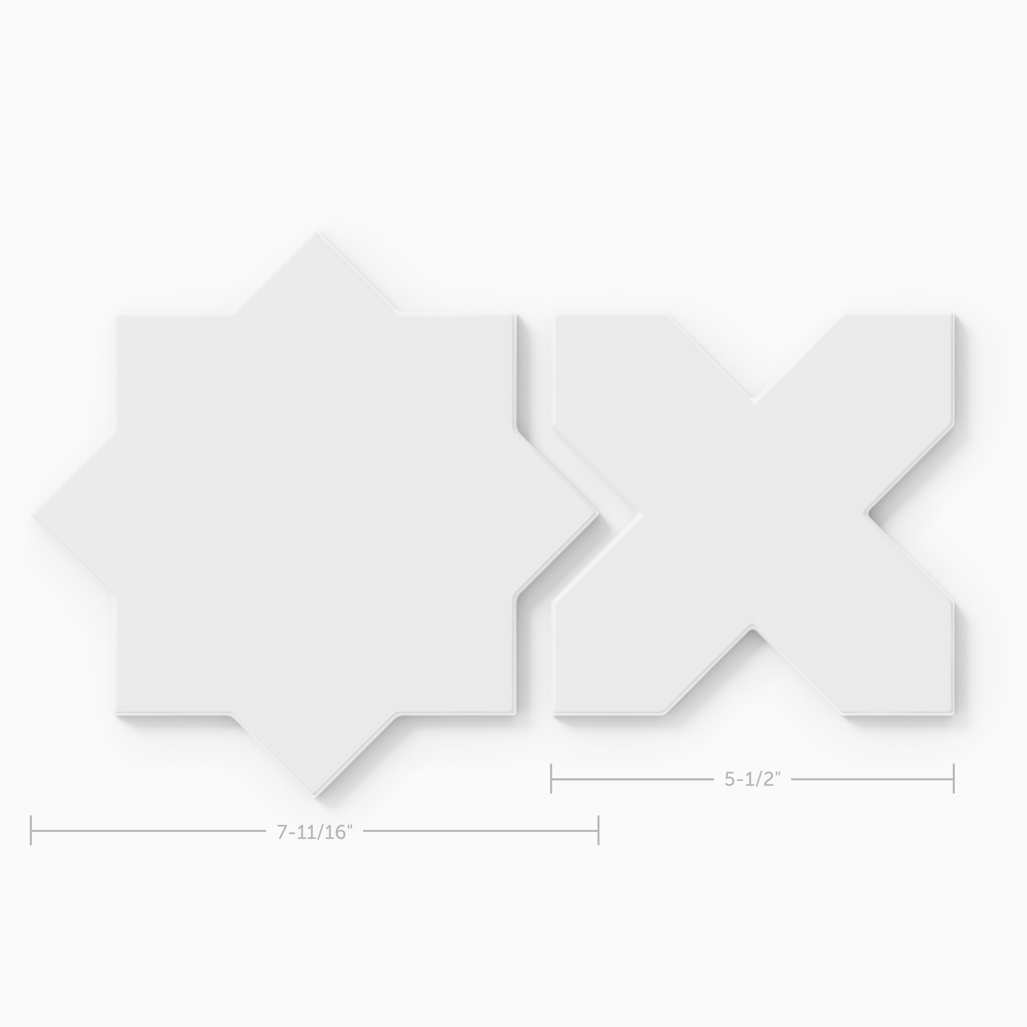 Star & Cross Original Ceramic Tile in Calcite Gloss