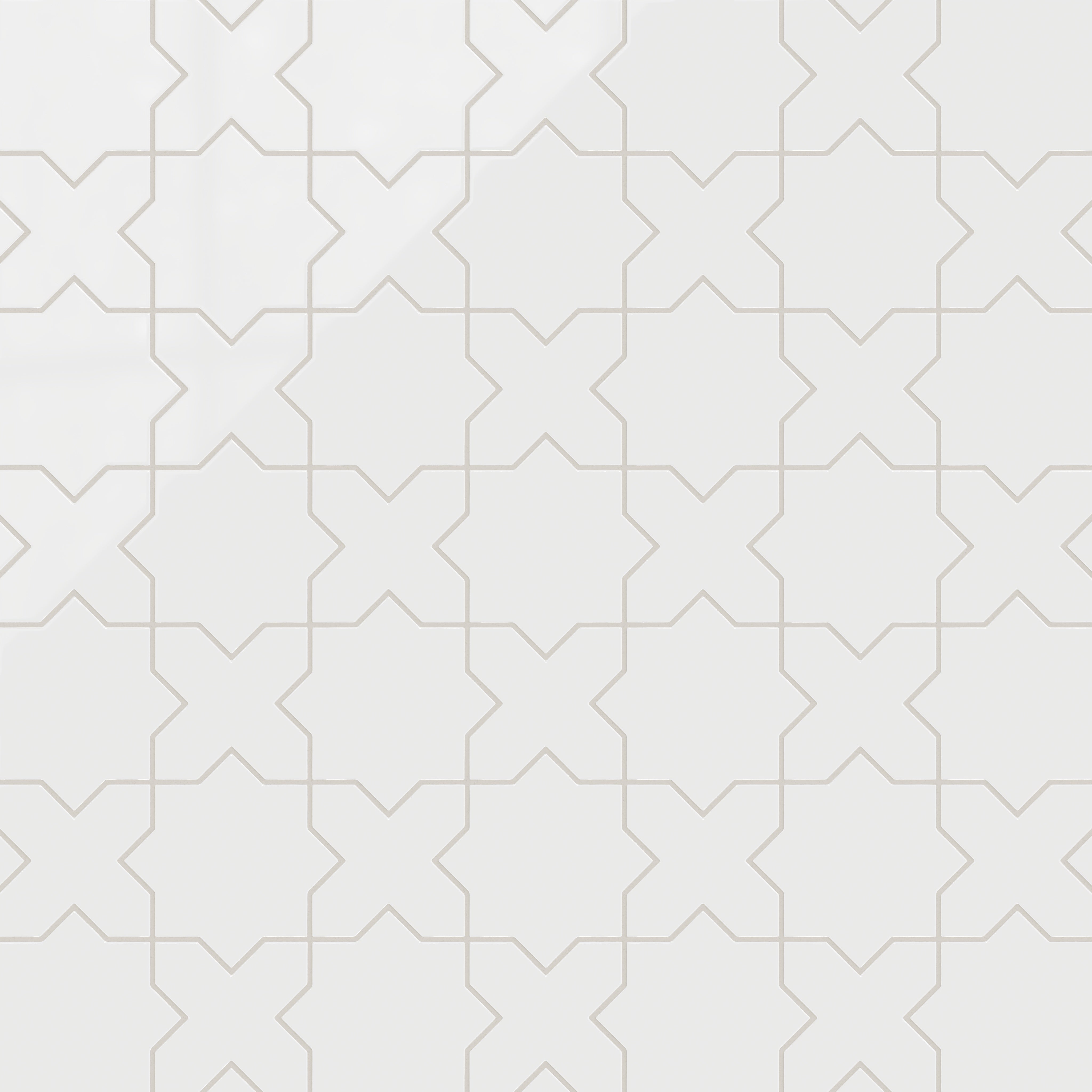 Star & Cross Original Ceramic Tile in Calcite Gloss