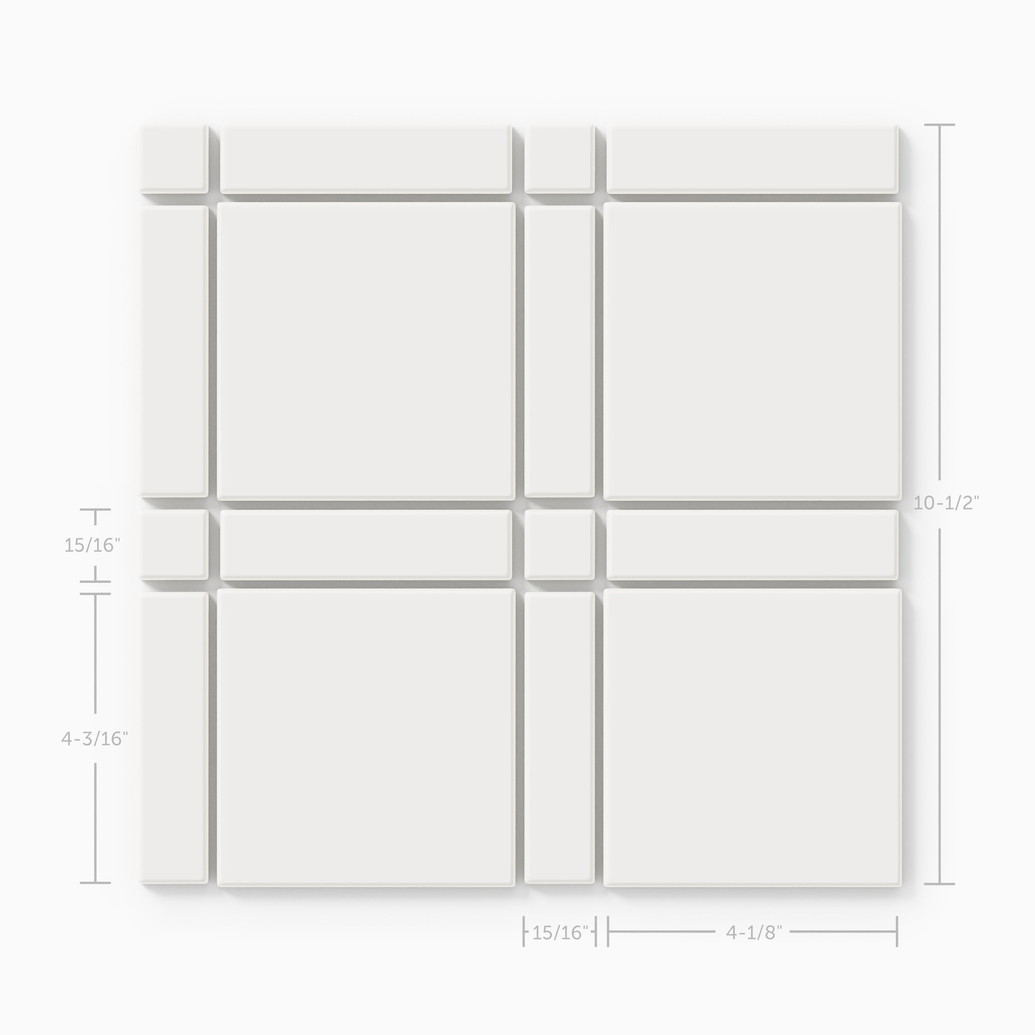 Lattice Sheeted Original Ceramic Tile in Calcite Matte