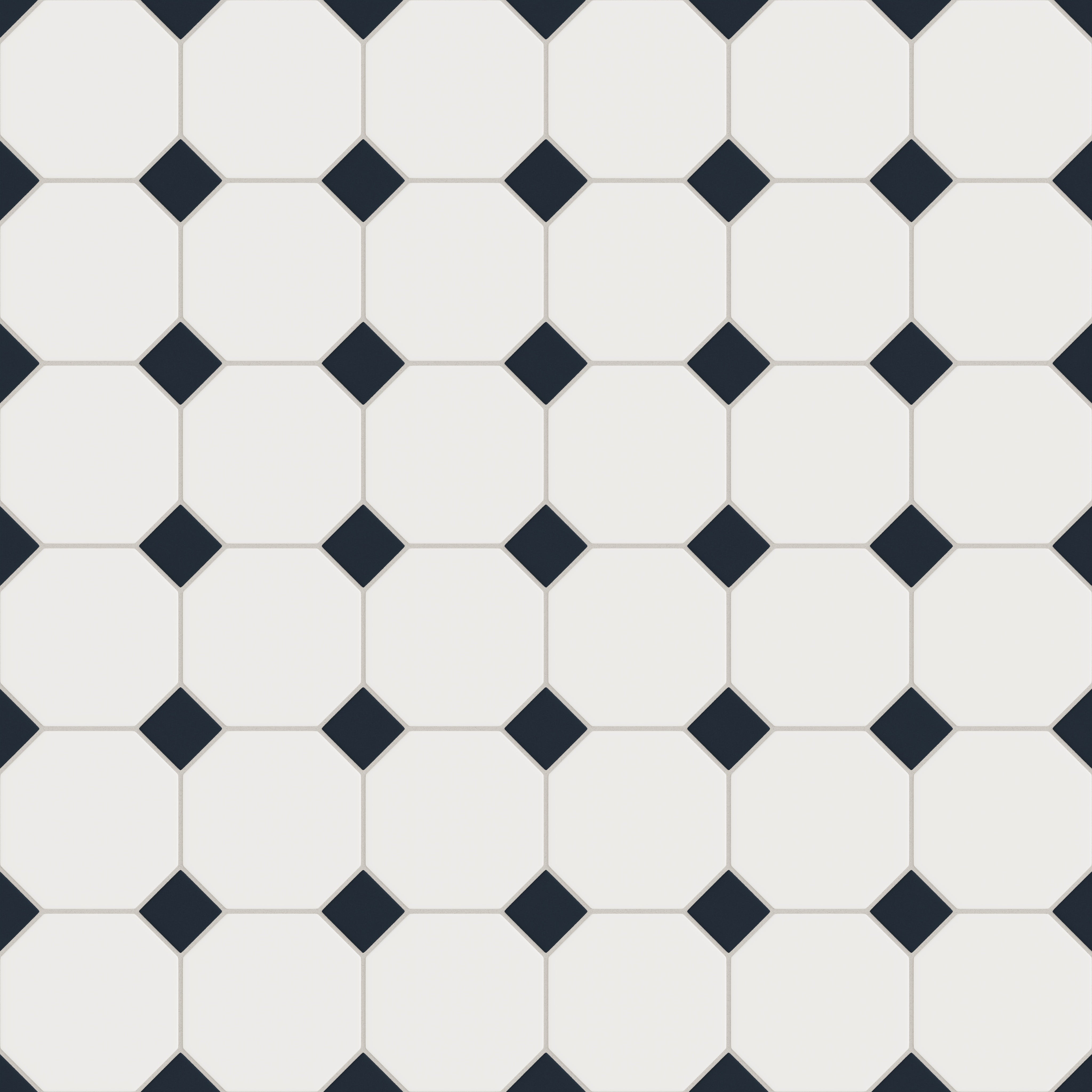Gramercy Original Ceramic Tile in Calcite Matte & Navy Blue Matte