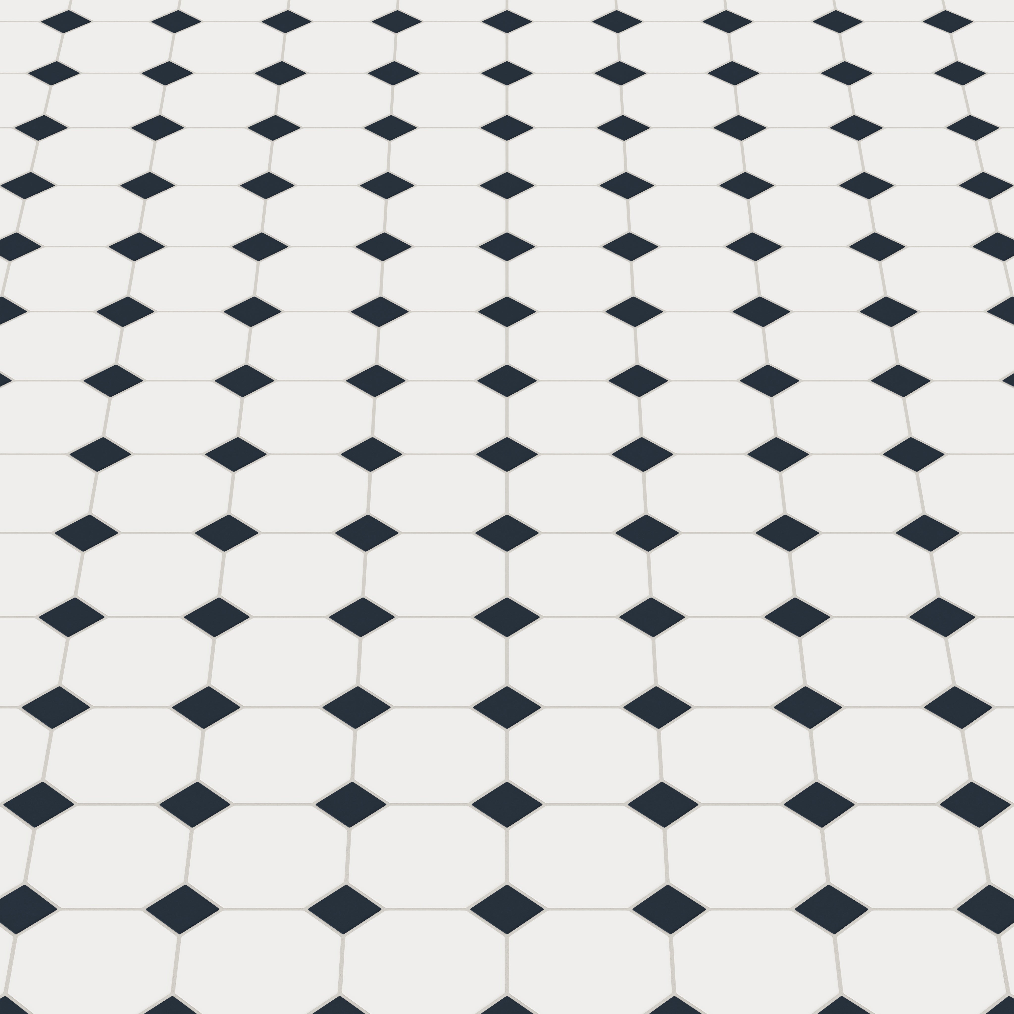 Gramercy Original Ceramic Tile in Calcite Matte & Navy Blue Matte