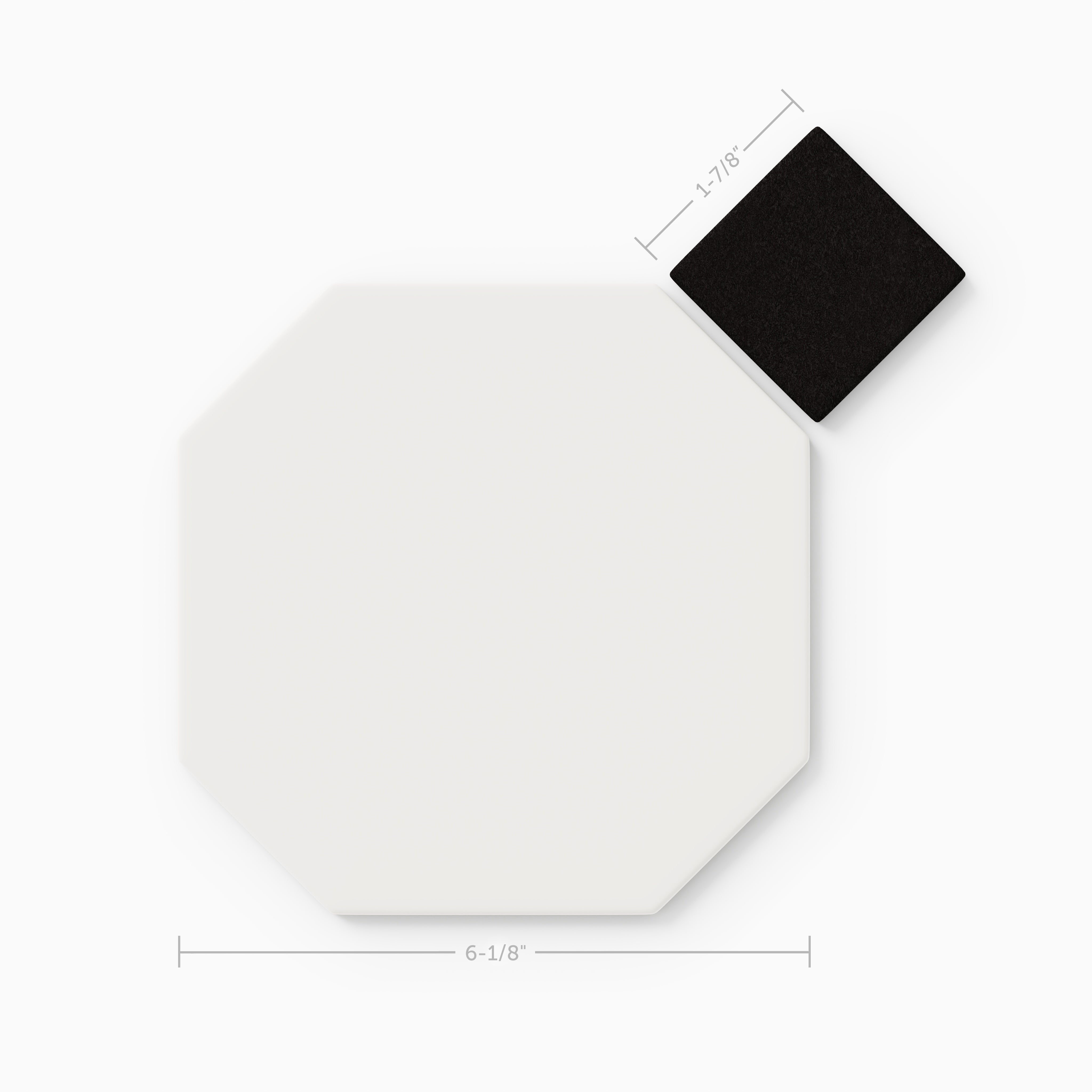 Gramercy Original Ceramic Tile in Calcite Matte & Raven Matte