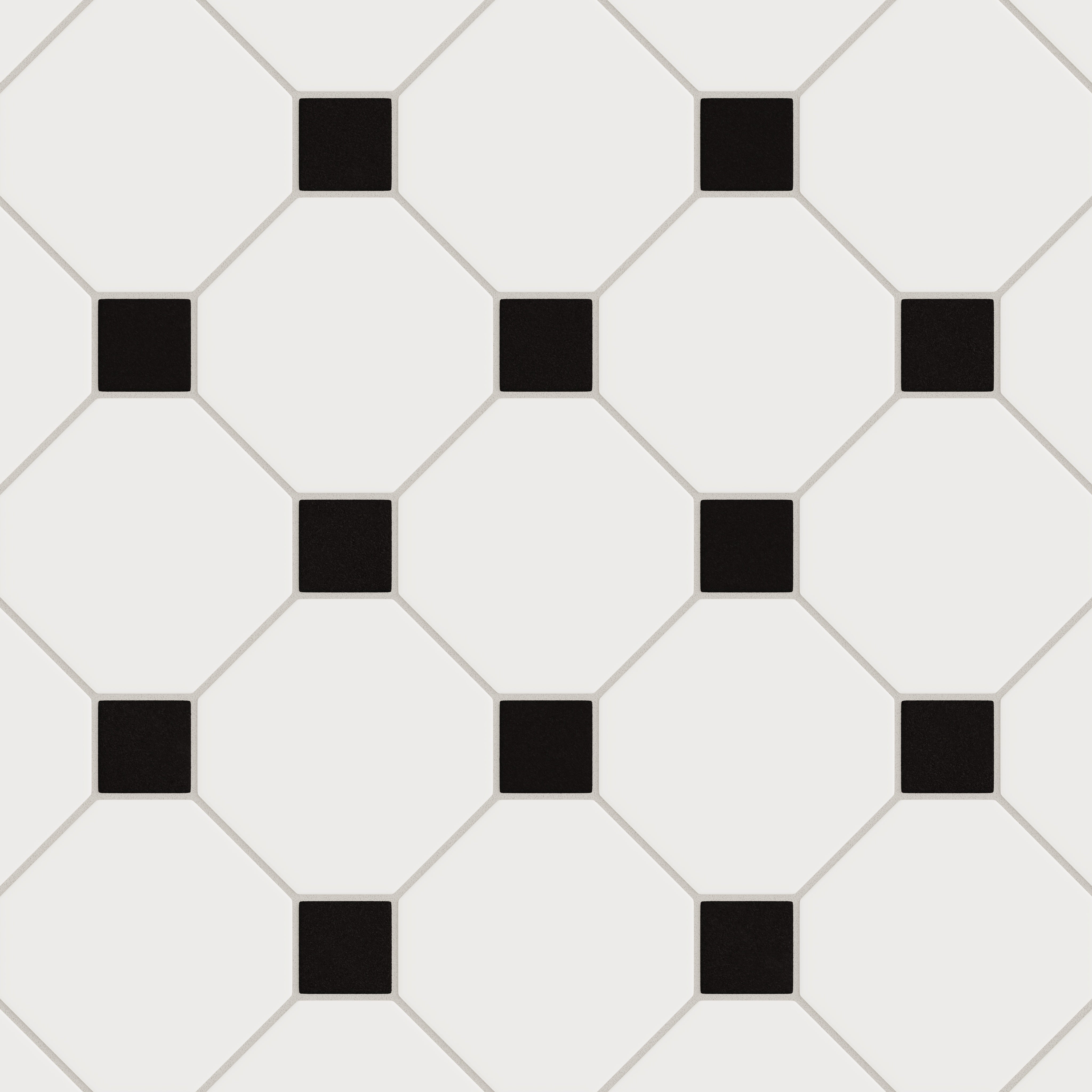 Gramercy Original Ceramic Tile in Calcite Matte & Raven Matte