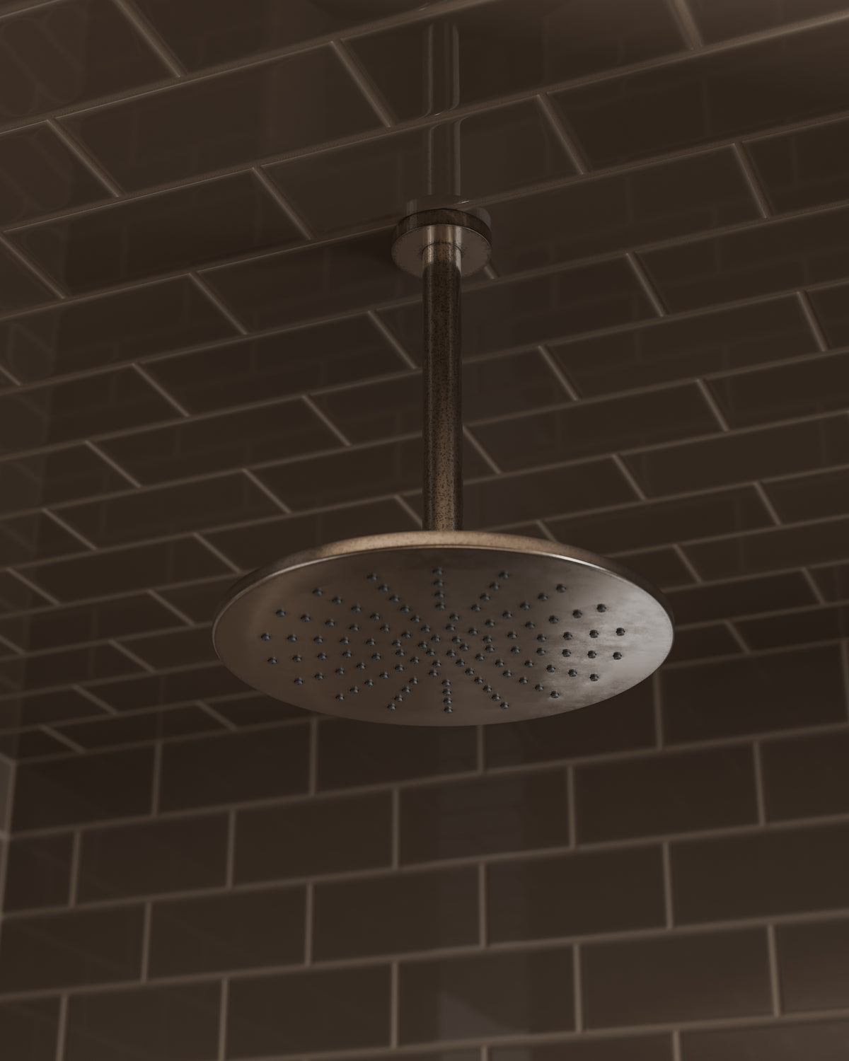 Contour & Foundry 8" Straight Shower Arm with Flange in French Nickel