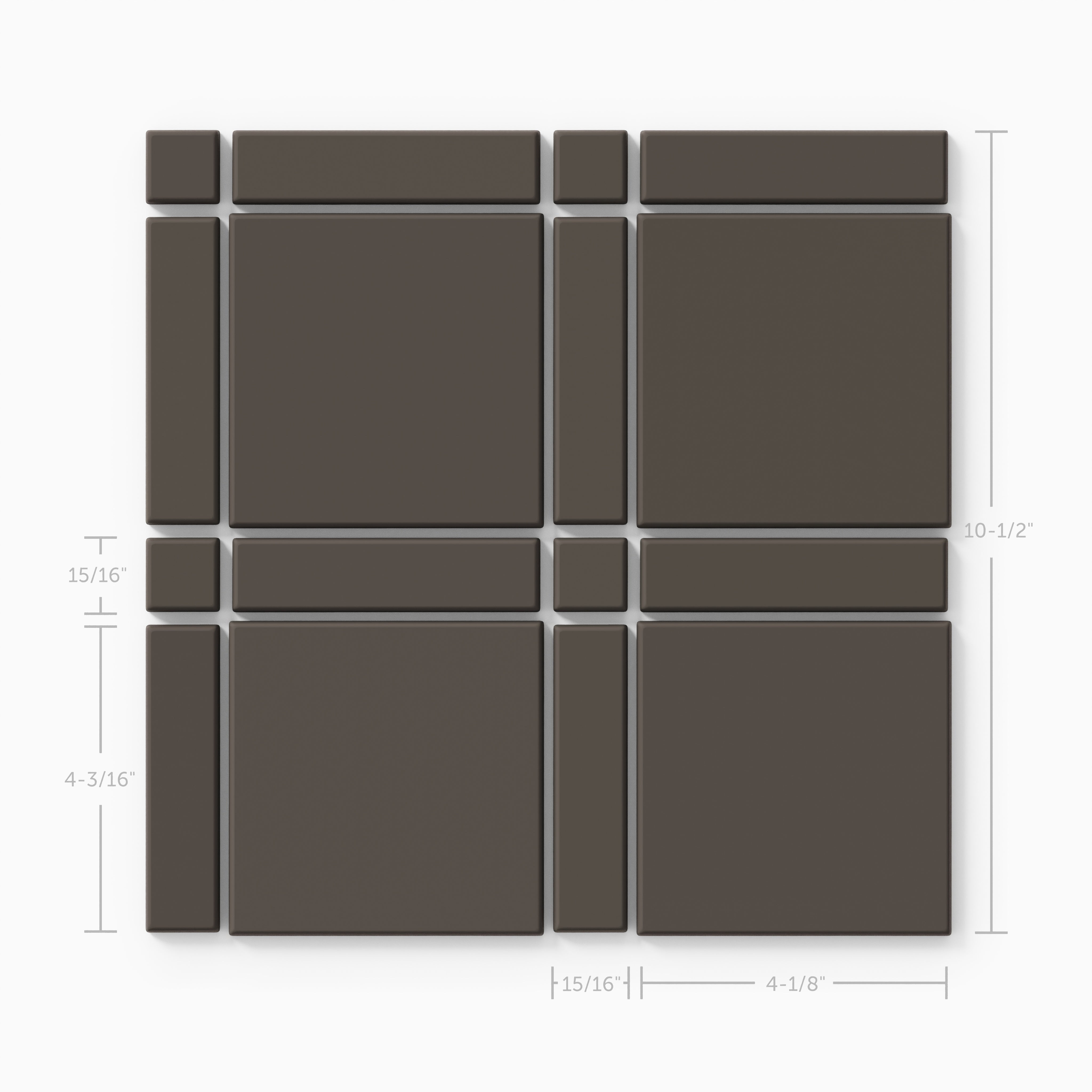Lattice Sheeted Original Ceramic Tile in Carbon Matte