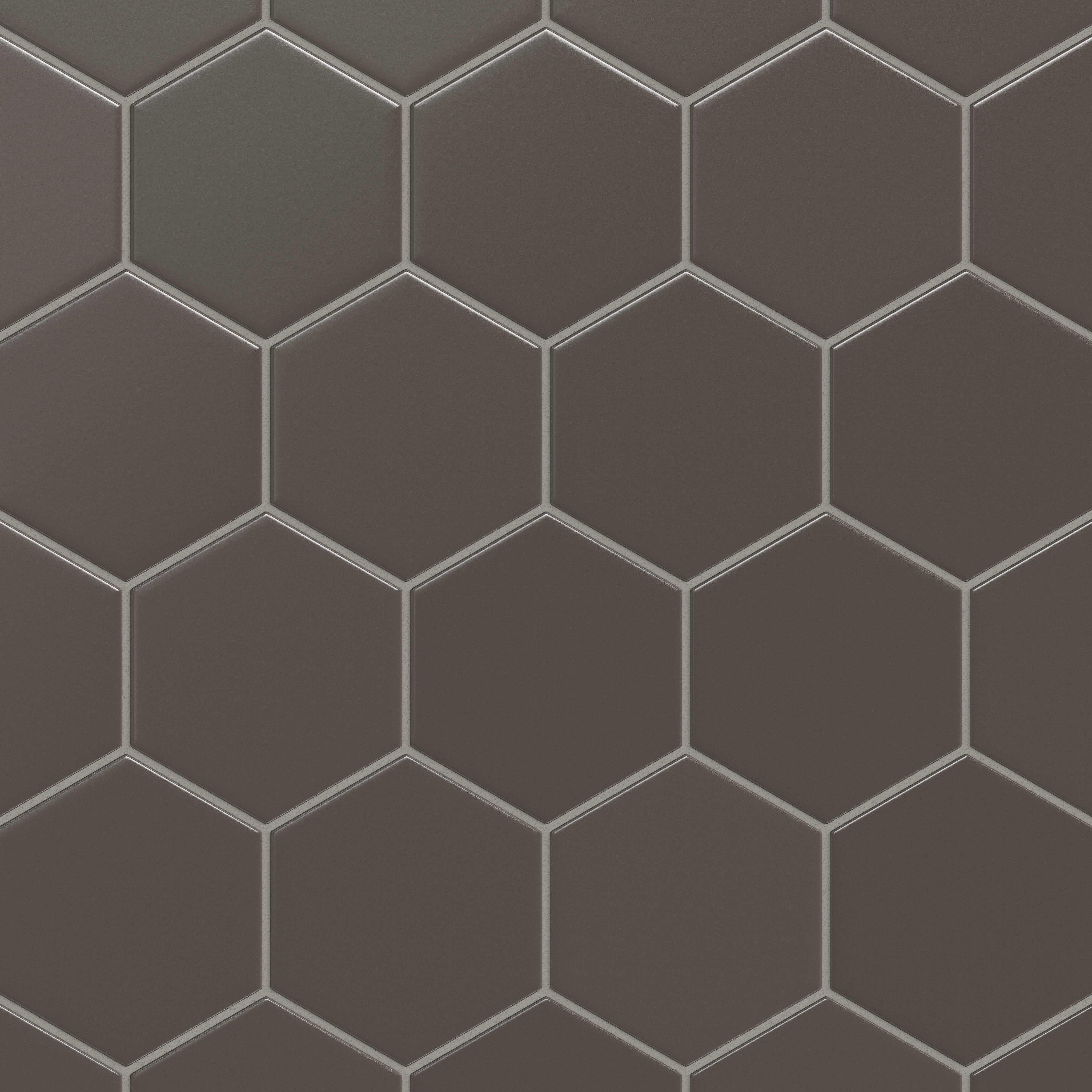 6" Hexagon Original Ceramic Tile in Carbon Matte