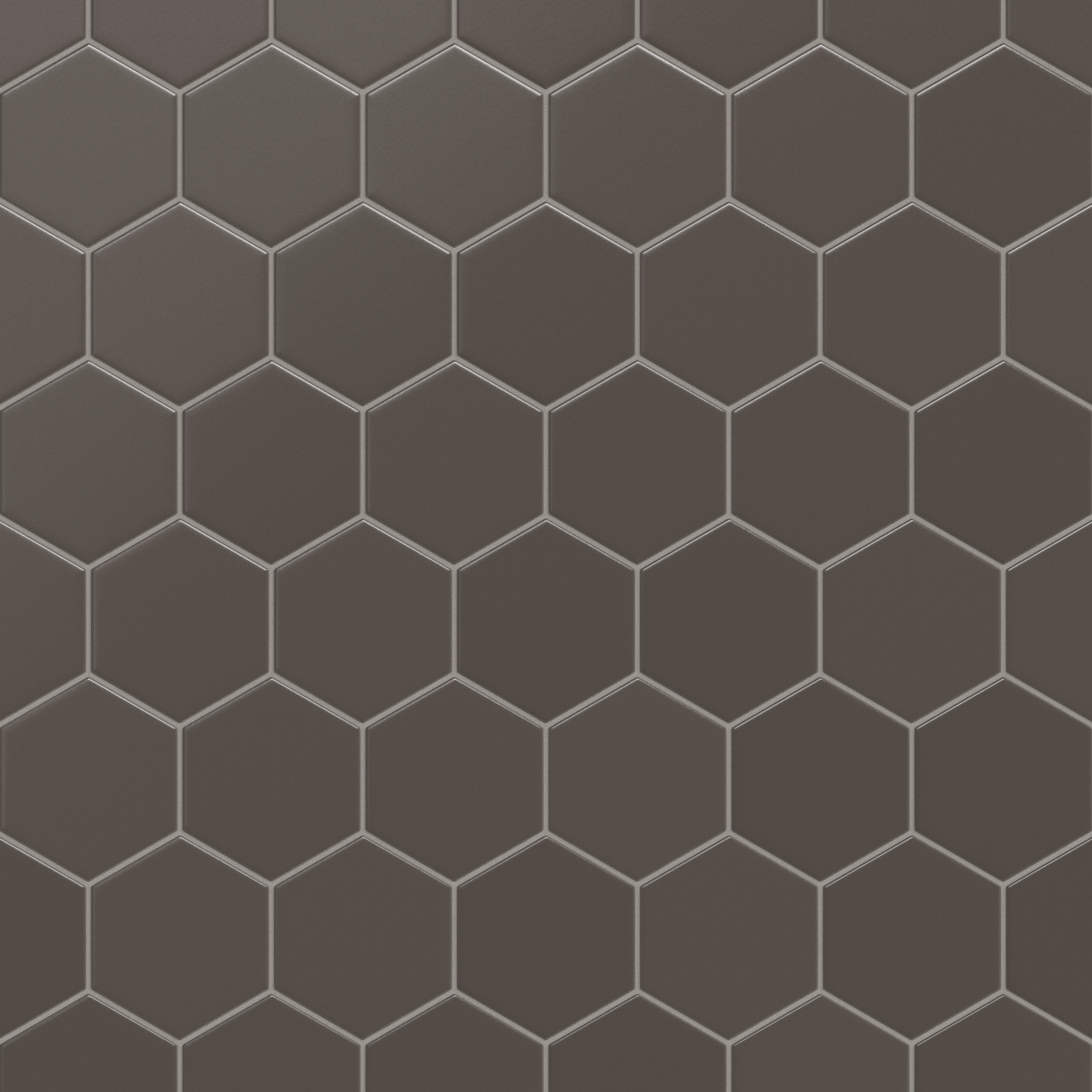 6" Hexagon Original Ceramic Tile in Carbon Matte