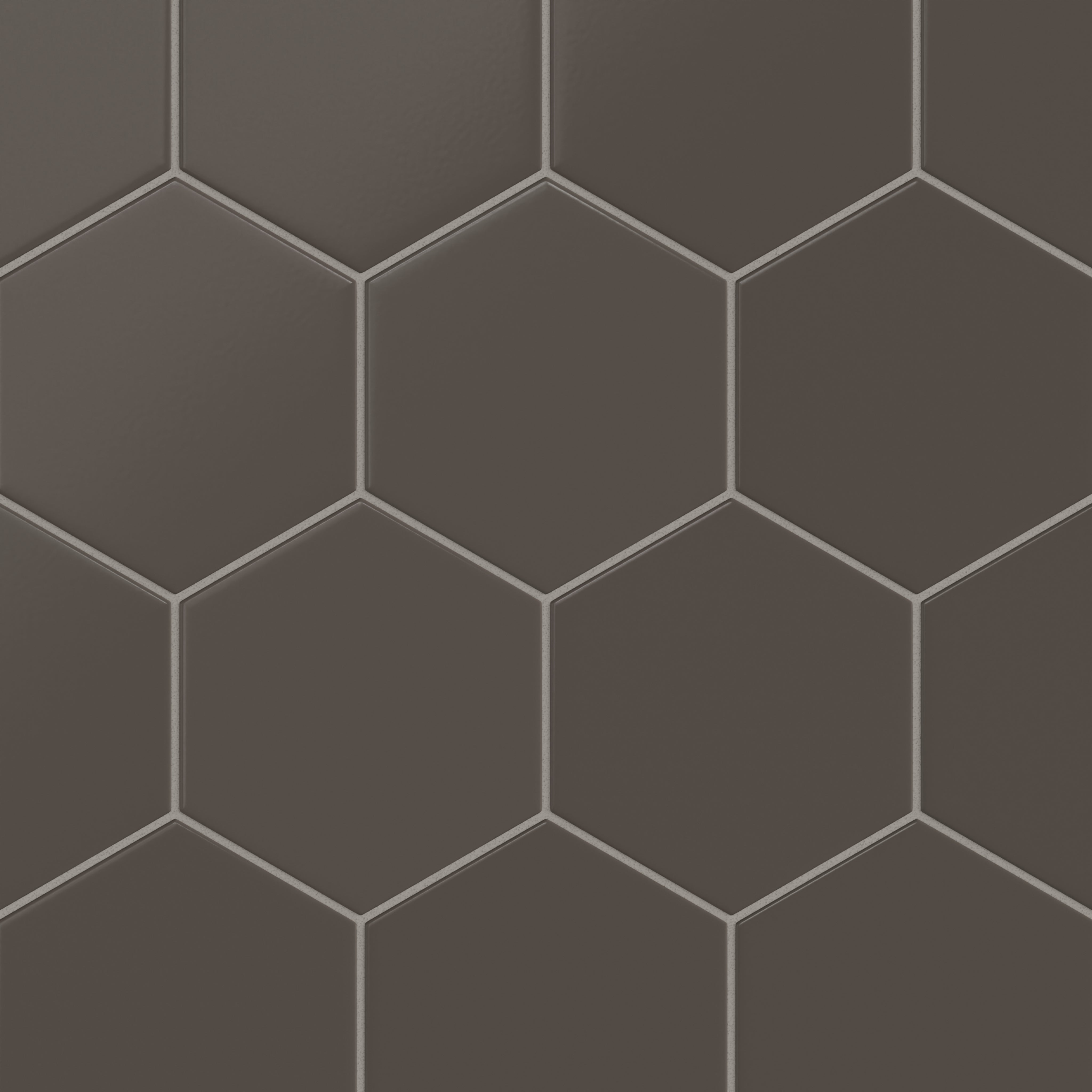 8" Hexagon Original Ceramic Tile in Carbon Matte