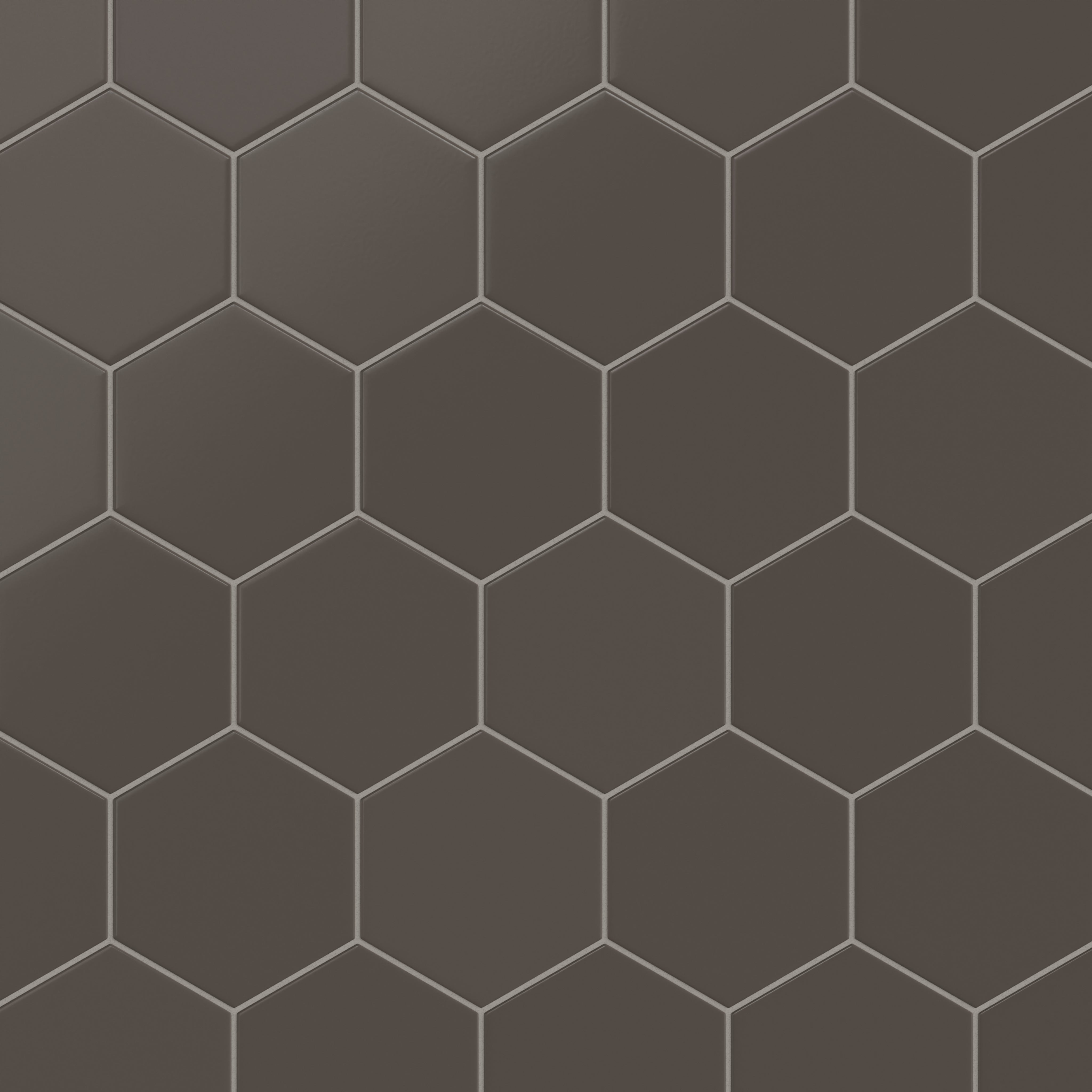 8" Hexagon Original Ceramic Tile in Carbon Matte