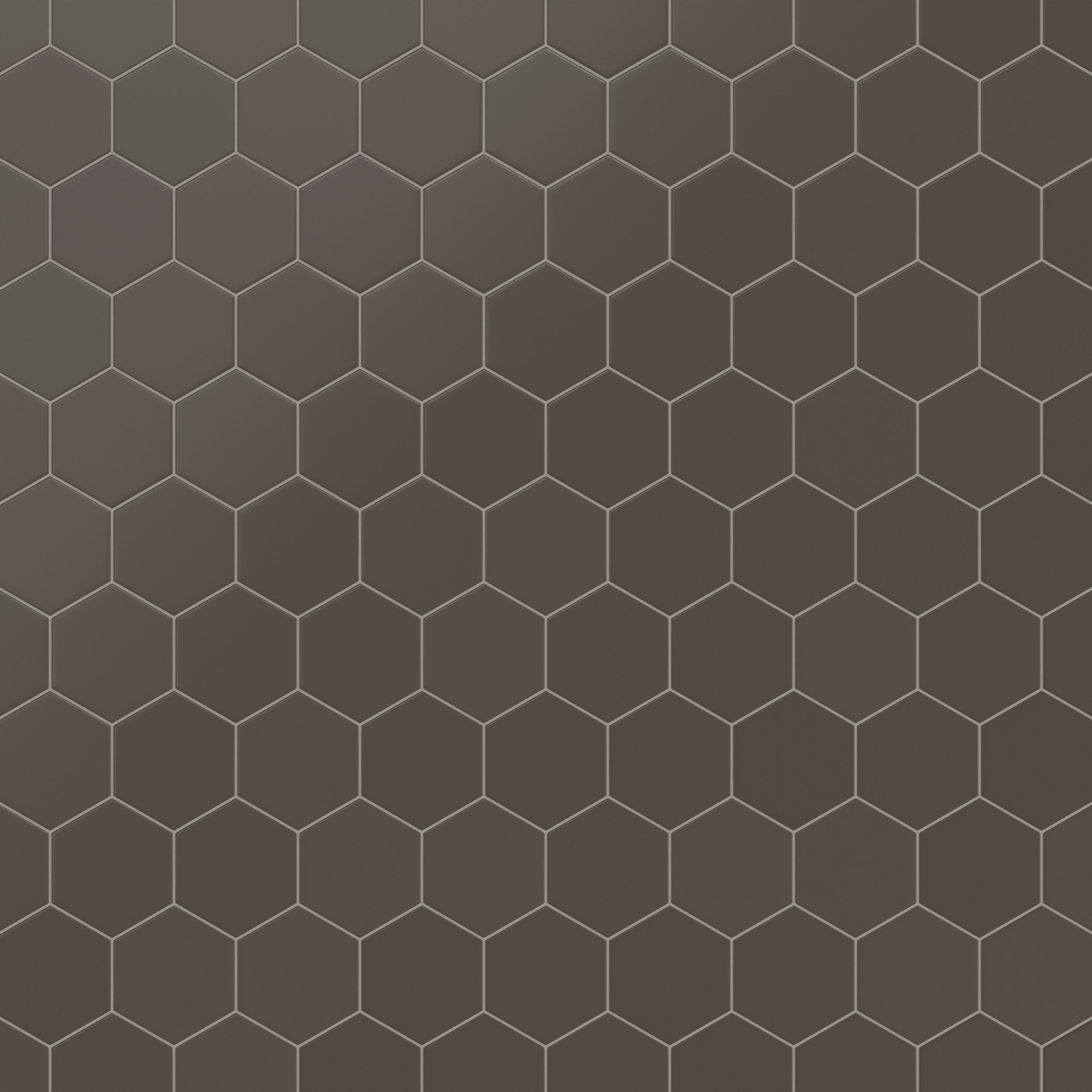 8" Hexagon Original Ceramic Tile in Carbon Matte