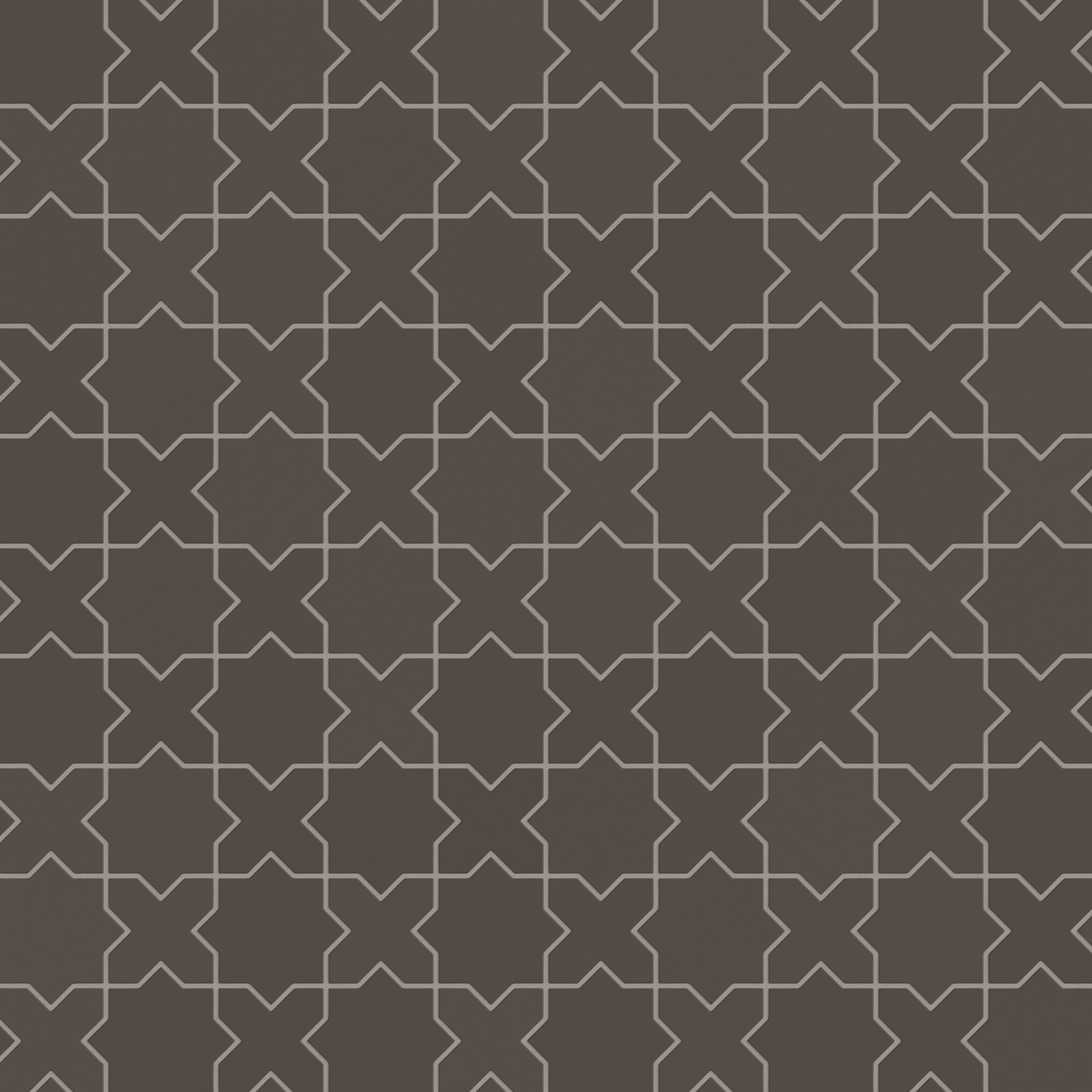 Mini Star & Cross Original Ceramic Tile in Carbon Matte
