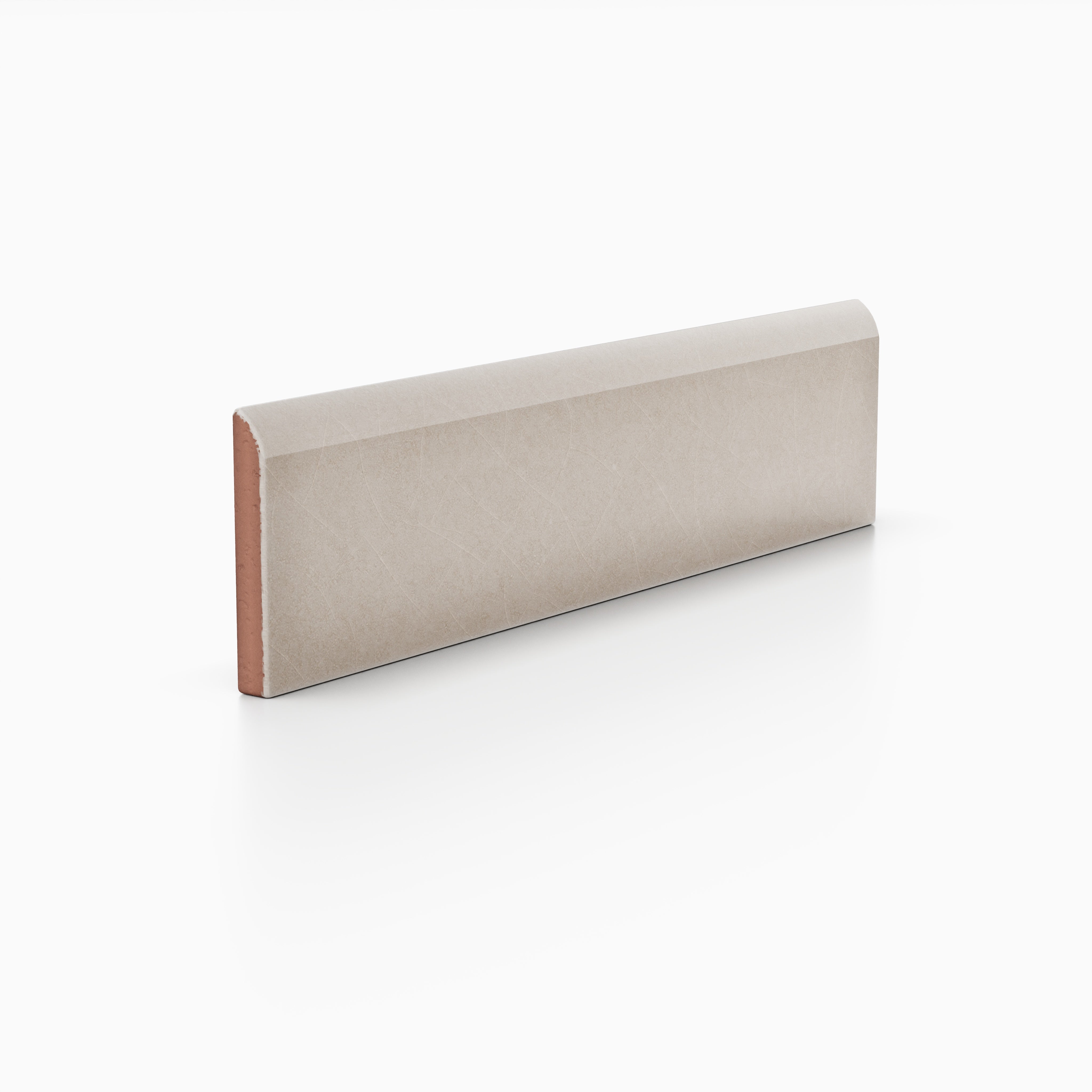 Quick Ship 2x8 Long Edge Bullnose Original Ceramic Trim in Cardamom Gloss