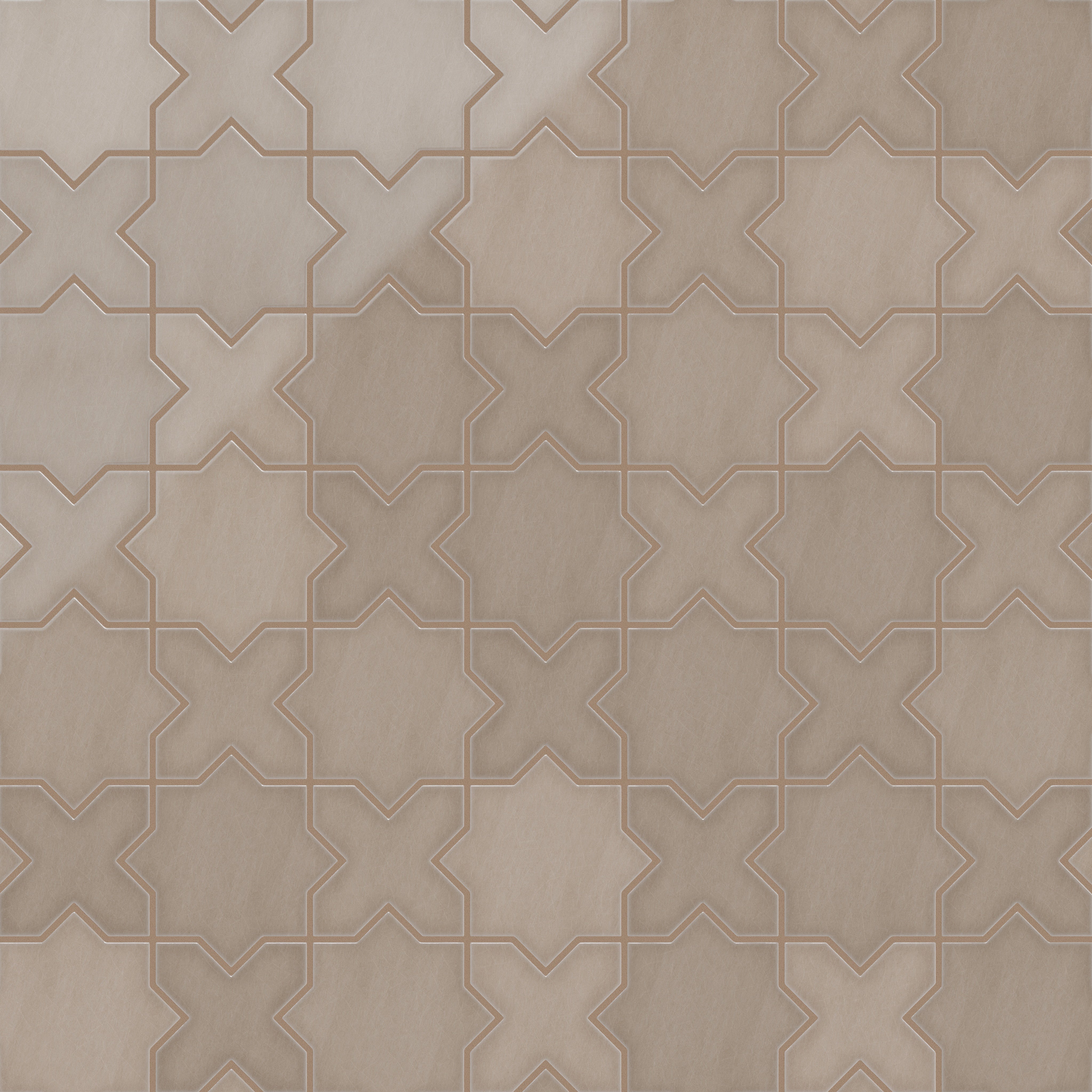 Star & Cross Original Ceramic Tile in Cardamom Gloss