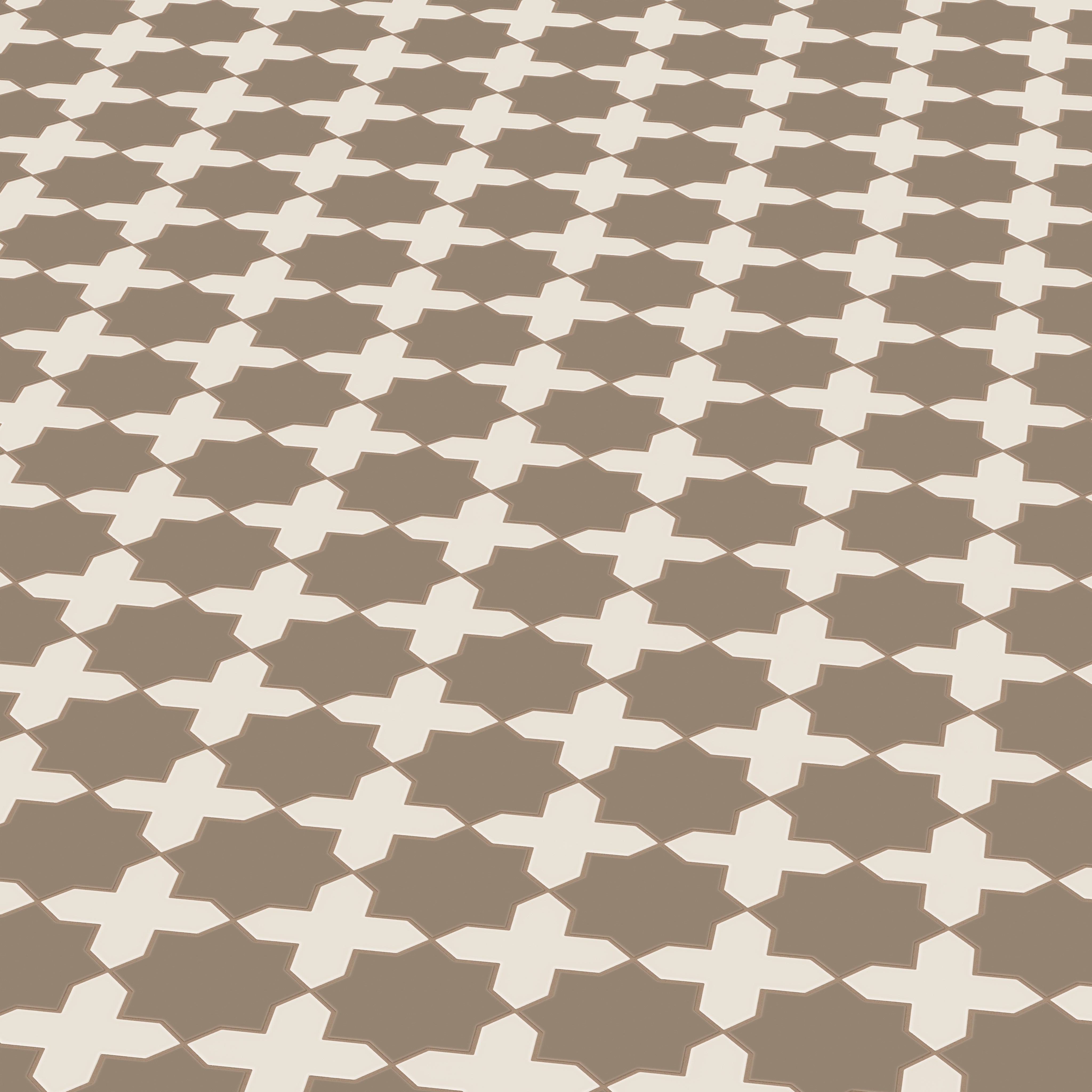 Star & Cross Original Ceramic Tile in Cardamom Matte & Sand Dune Matte