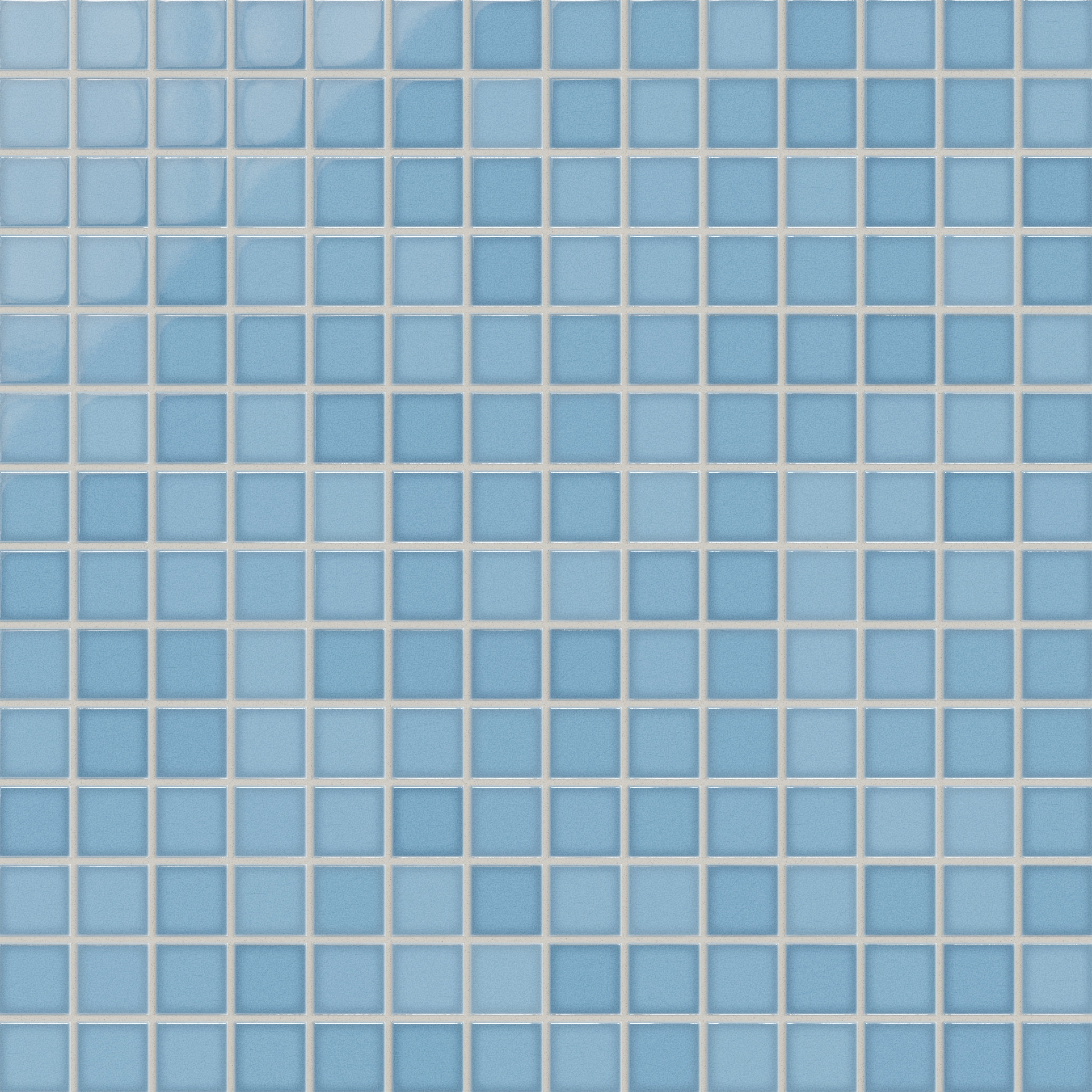 2x2 Straight Set Sheeted Original Ceramic Mosaic Tile in Caribbean Sea Gloss