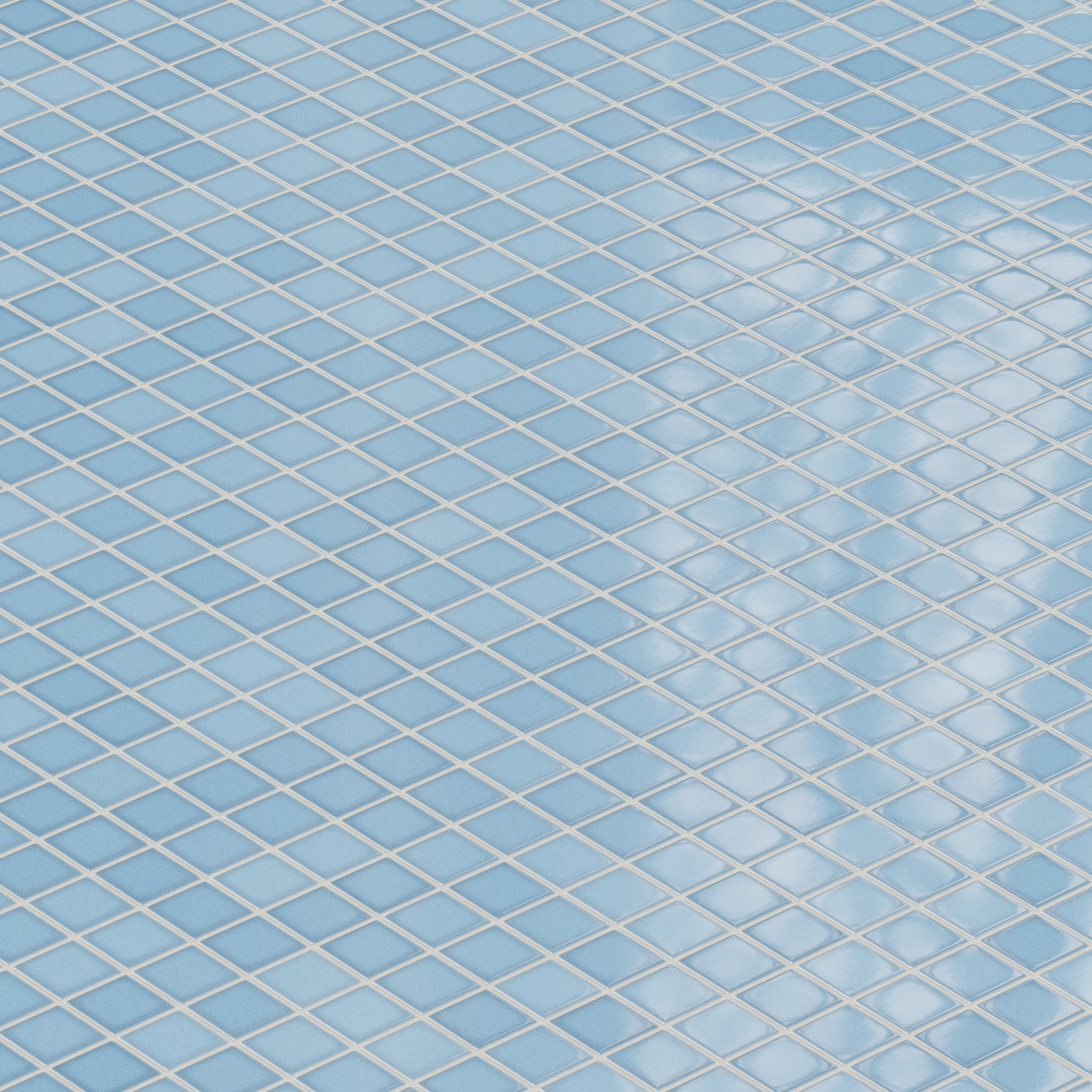 2x2 Straight Set Sheeted Original Ceramic Mosaic Tile in Caribbean Sea Gloss