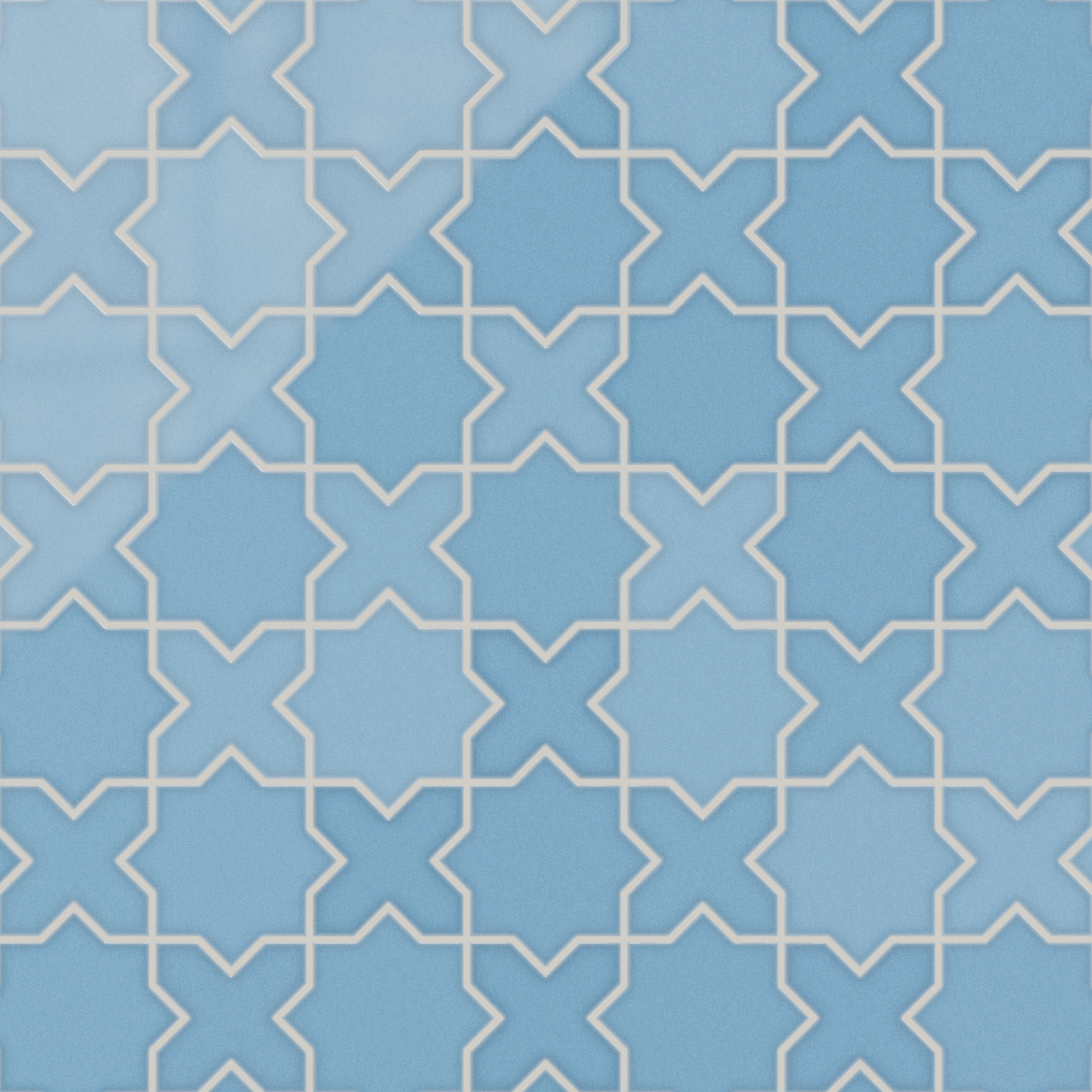 Star & Cross Original Ceramic Tile in Caribbean Sea Gloss