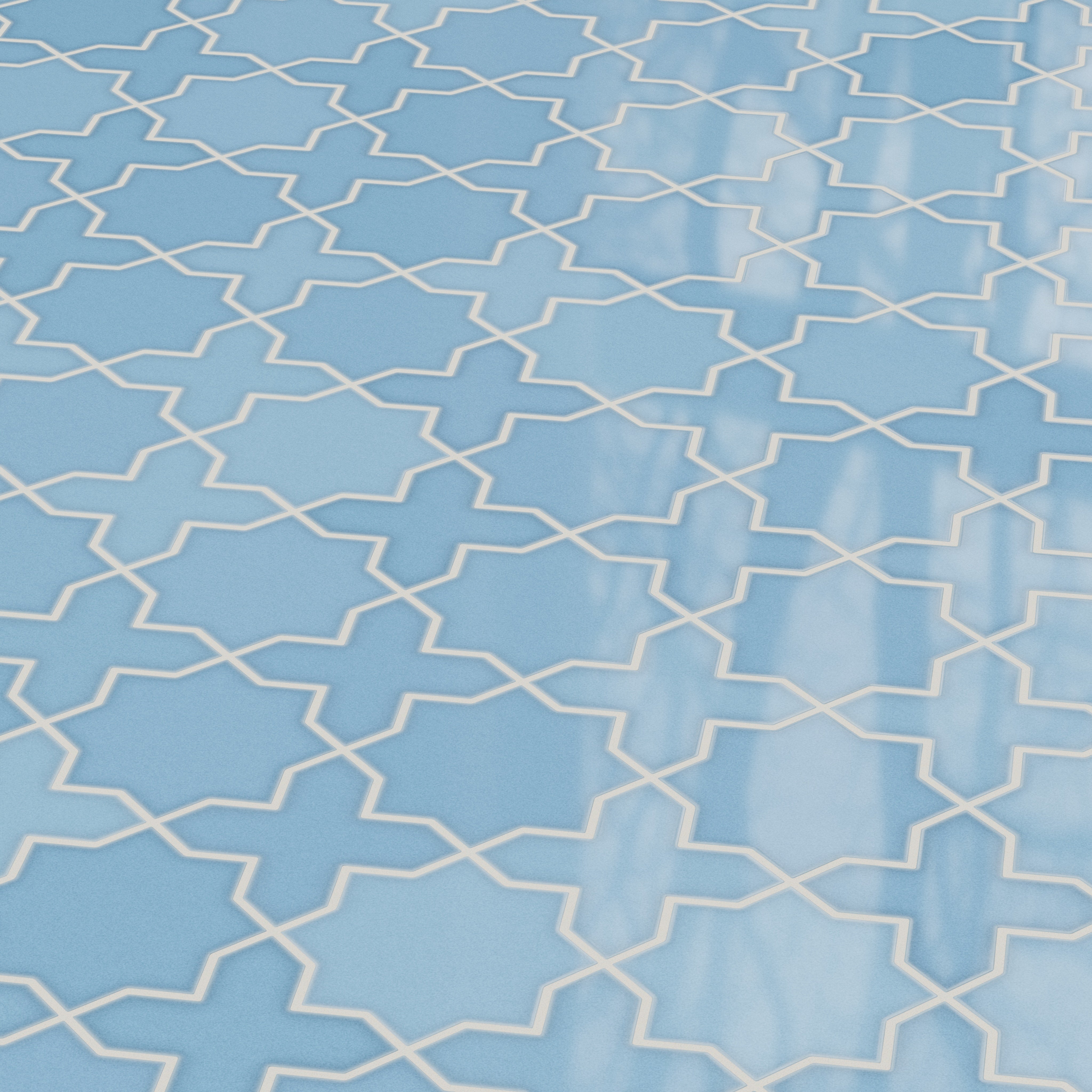 Star & Cross Original Ceramic Tile in Caribbean Sea Gloss