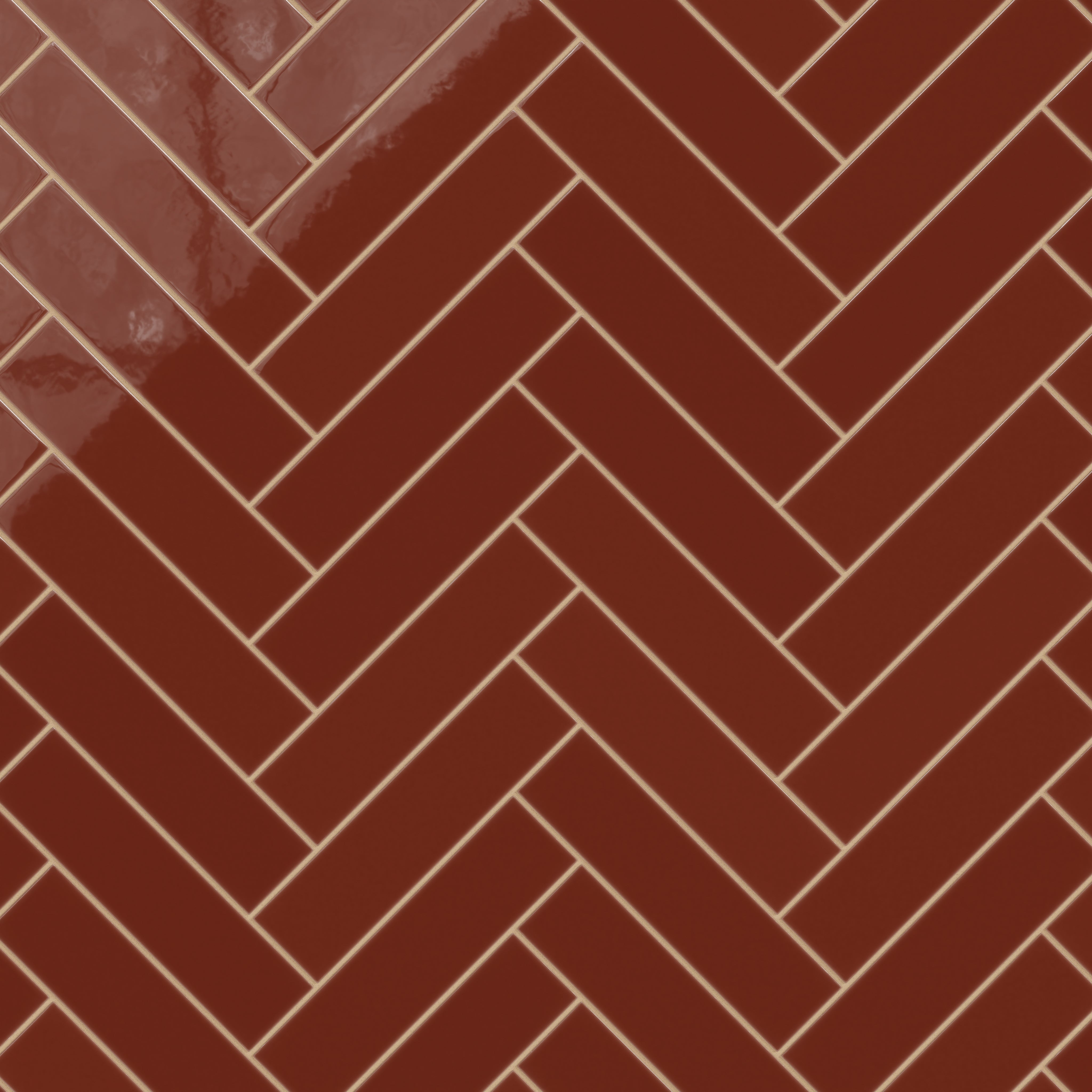 3x12 Natural Press Ceramic Tile in Carmine Gloss