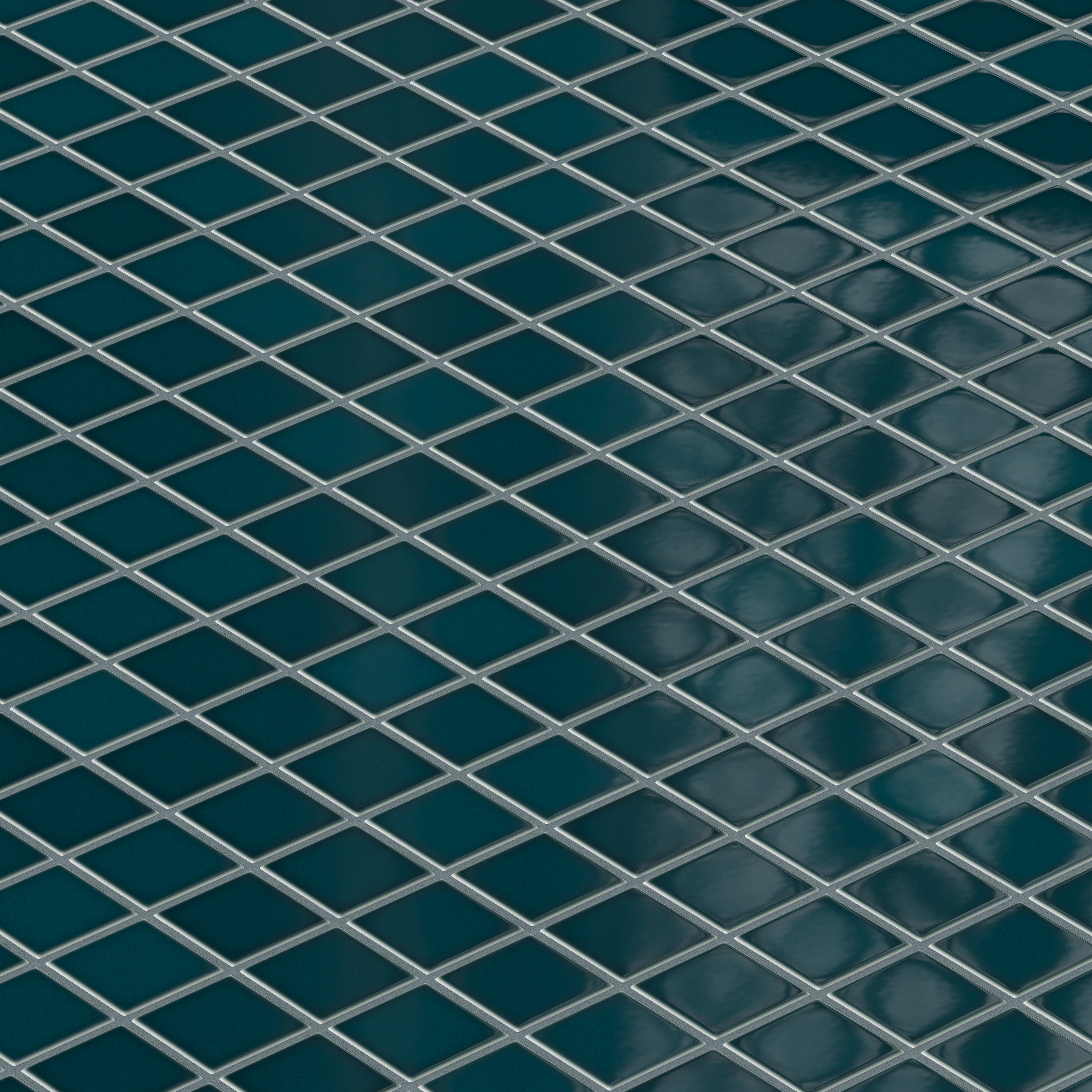 2x2 Straight Set Sheeted Original Ceramic Mosaic Tile in Caspian Sea Gloss