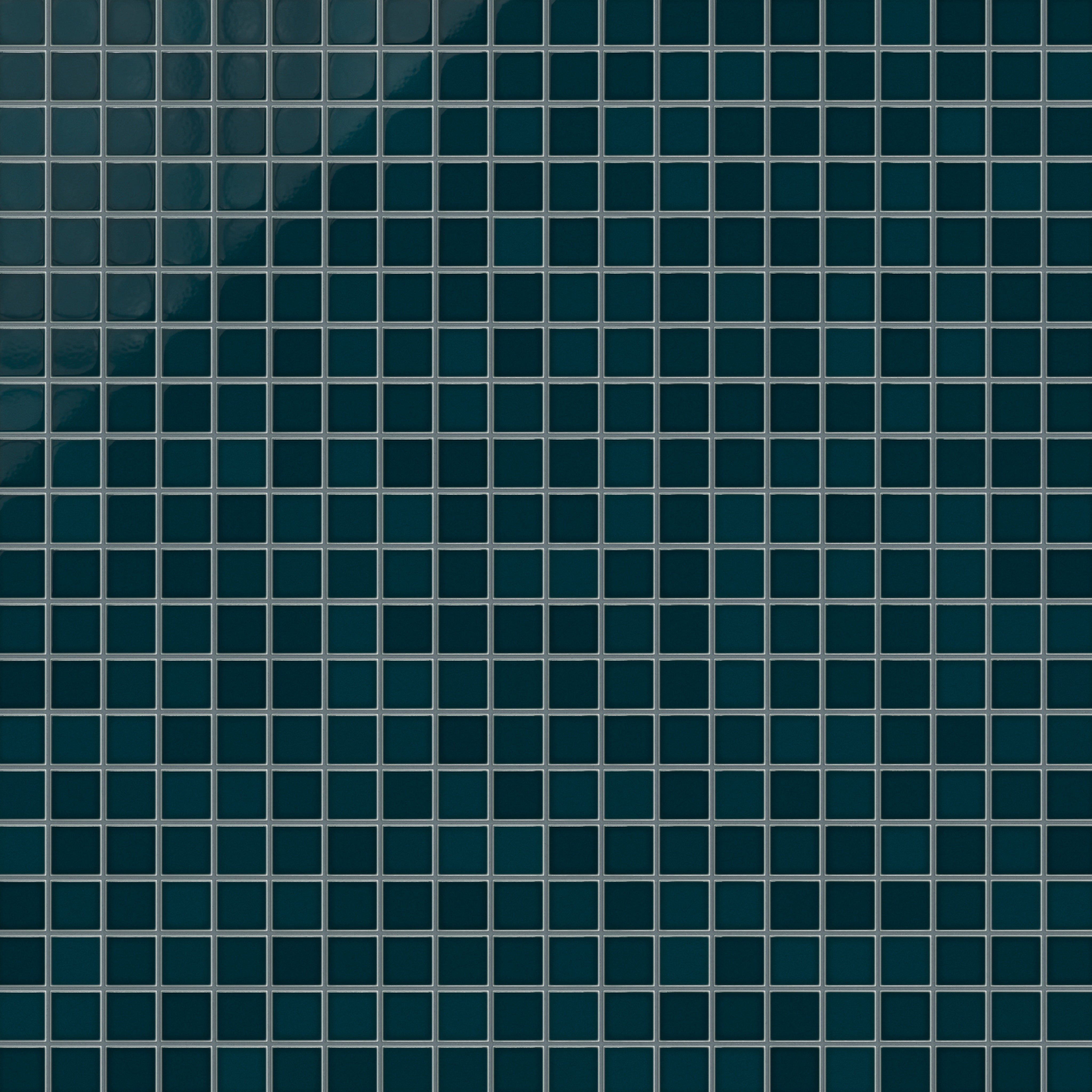 2x2 Straight Set Sheeted Original Ceramic Mosaic Tile in Caspian Sea Gloss