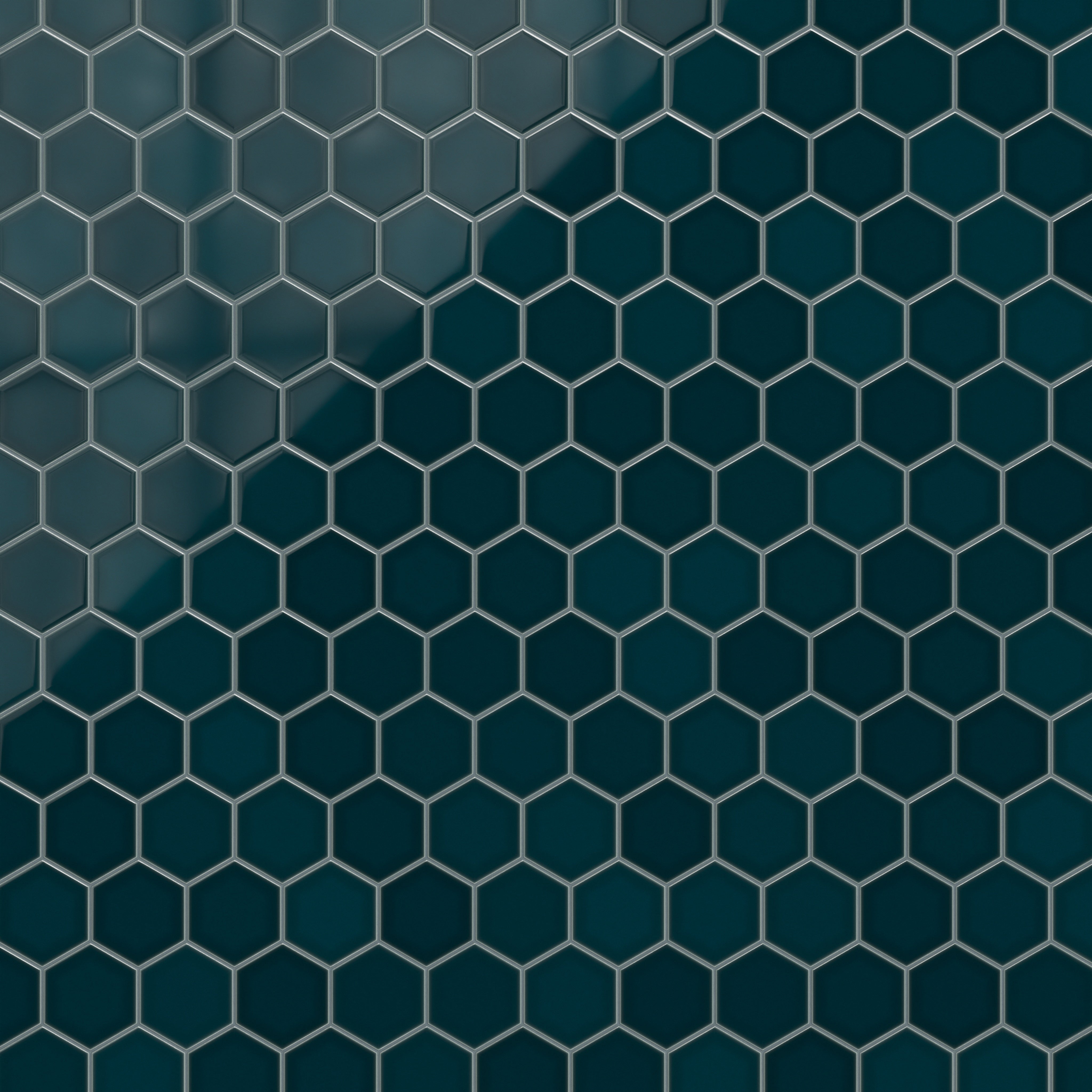 6" Hexagon Original Ceramic Tile in Caspian Sea Gloss