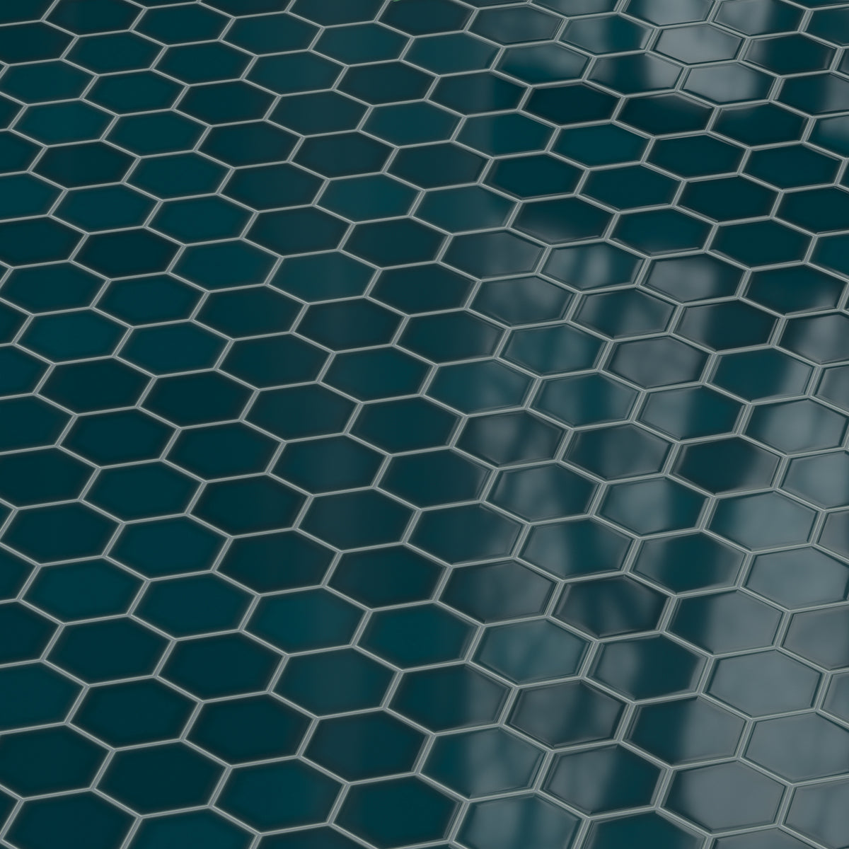 6" Hexagon Original Ceramic Tile in Caspian Sea Gloss