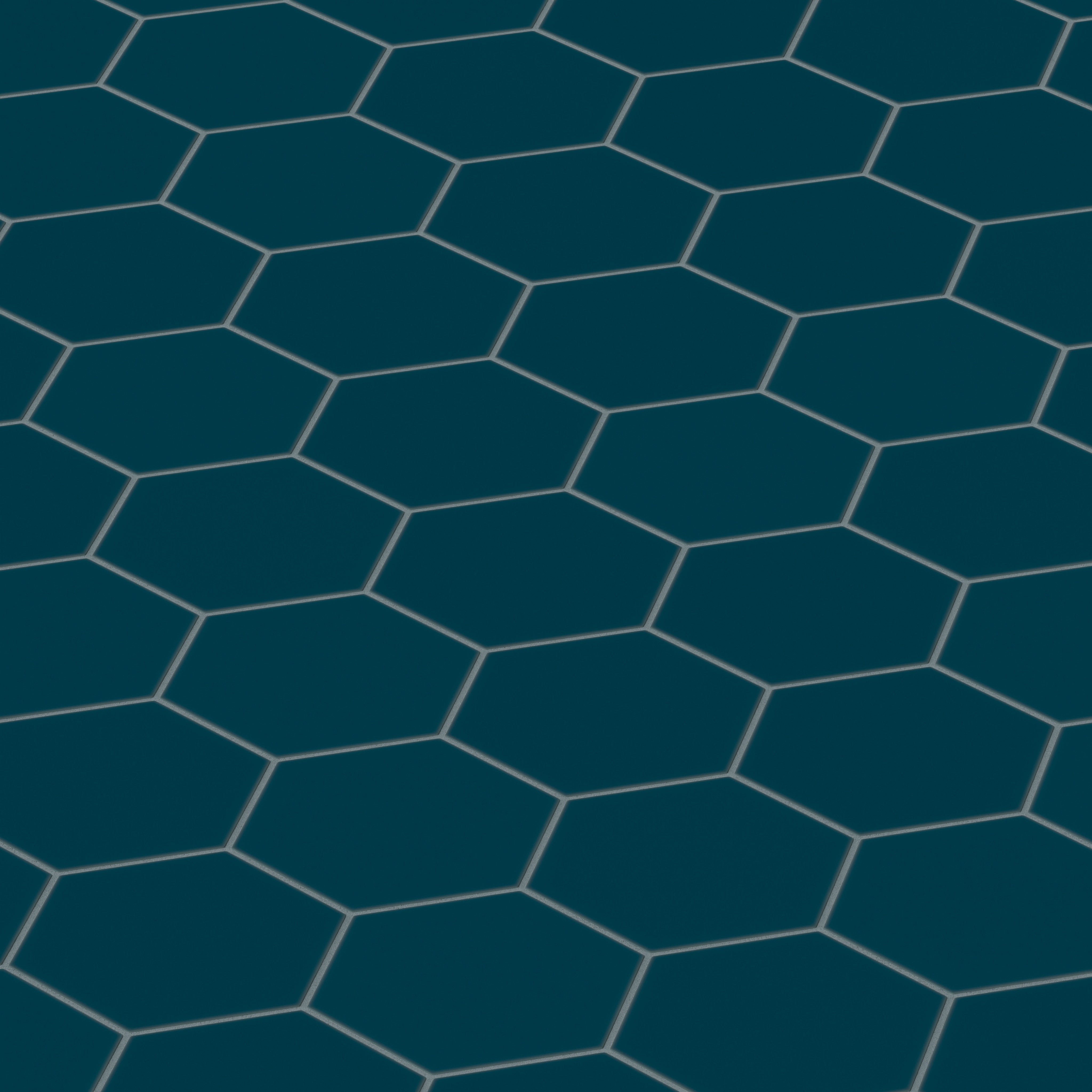 8" Hexagon Original Ceramic Tile in Caspian Sea Matte