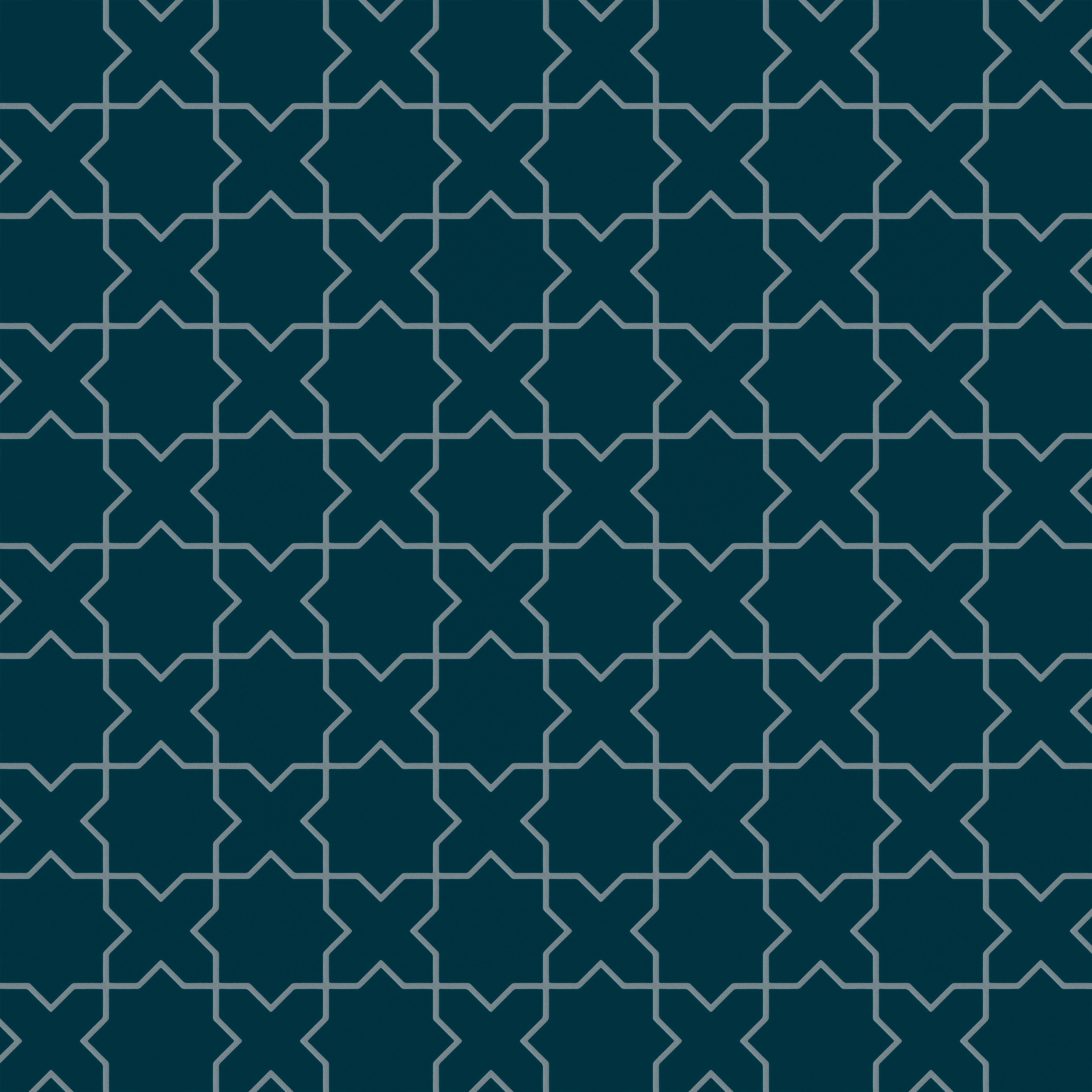 Mini Star & Cross Original Ceramic Tile in Caspian Sea Matte